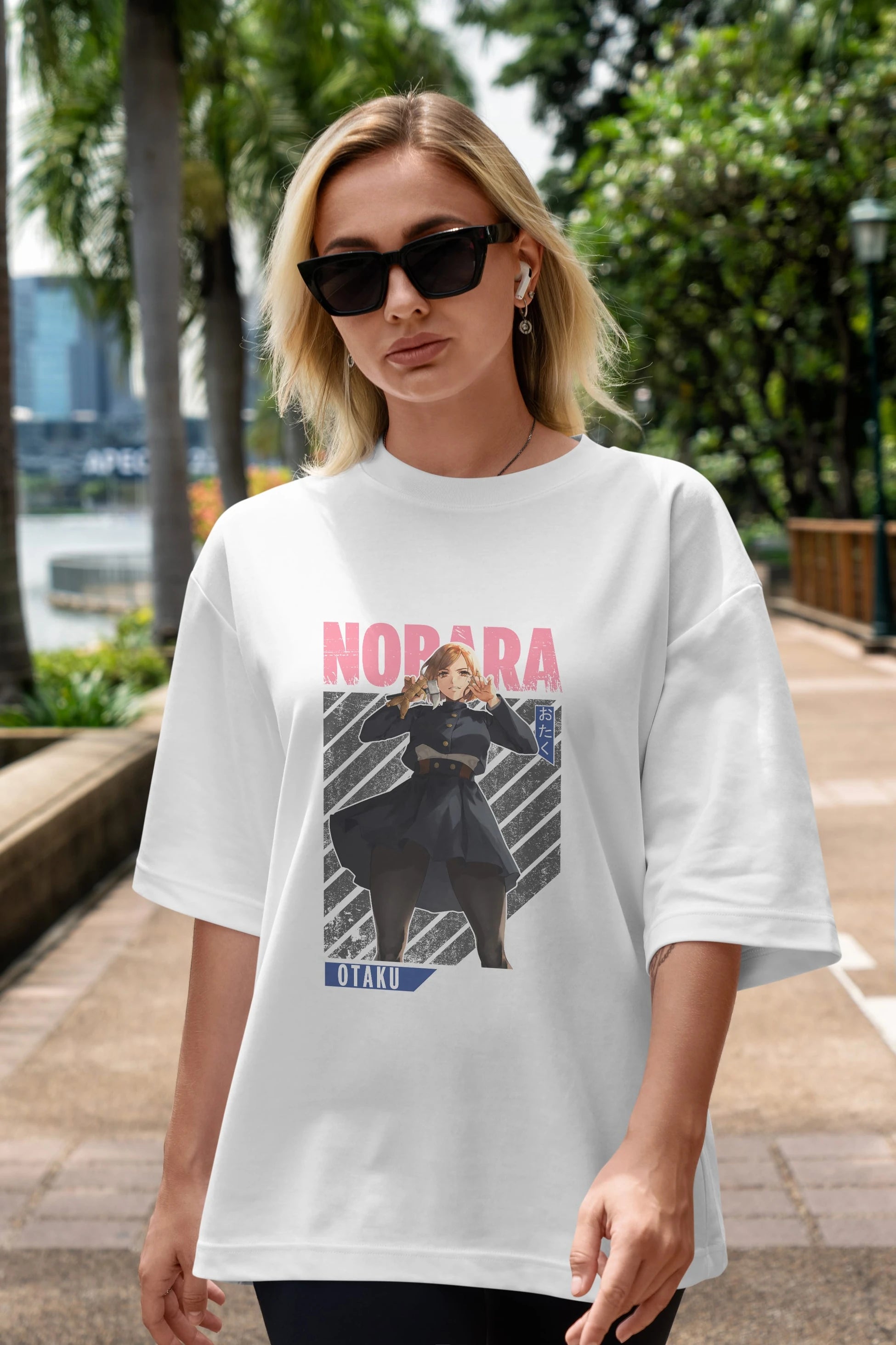 Nobara Kugisaki 4 Anime Ön Baskılı Oversize t-shirt %100 pamuk Erkek Kadın Unisex