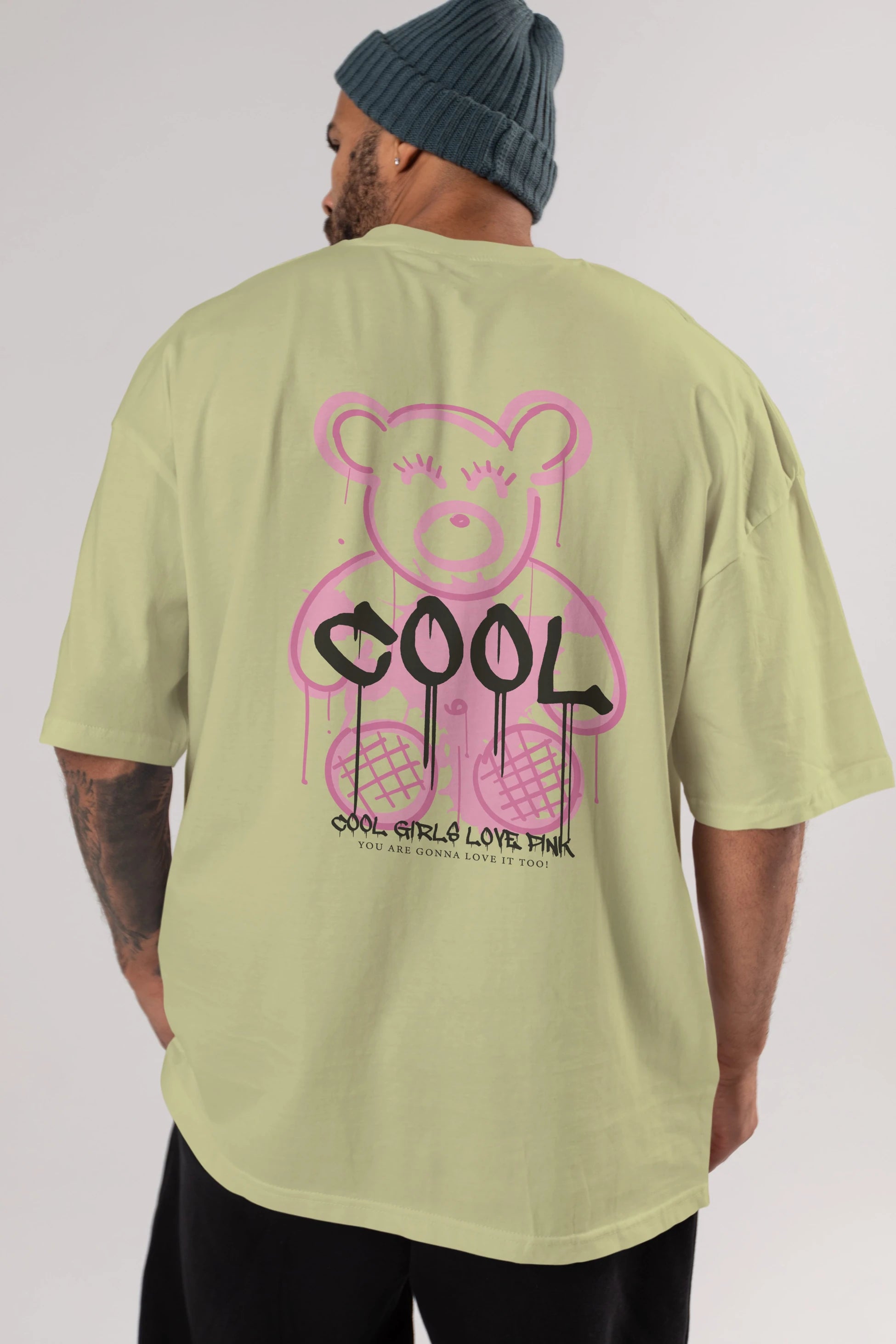Cool Bear Arka Baskılı Oversize t-shirt Erkek Kadın Unisex
