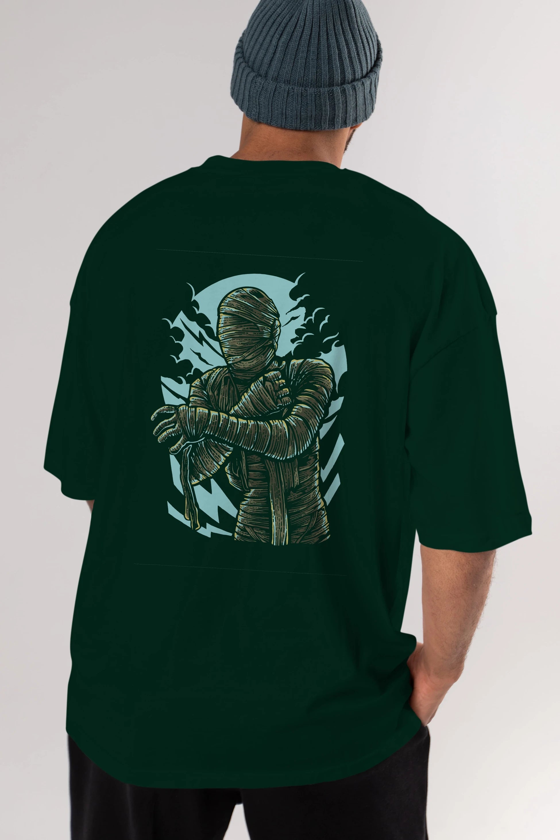 The Mummy Arka Baskılı Oversize t-shirt Erkek Kadın Unisex %100 Pamuk