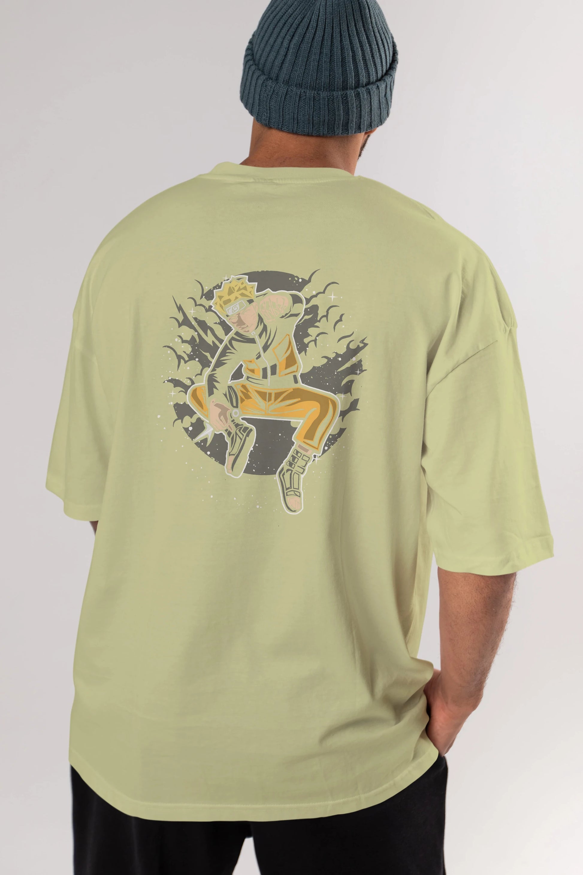 NARUTO Arka Baskılı Oversize t-shirt Erkek Kadın Unisex %100 Pamuk