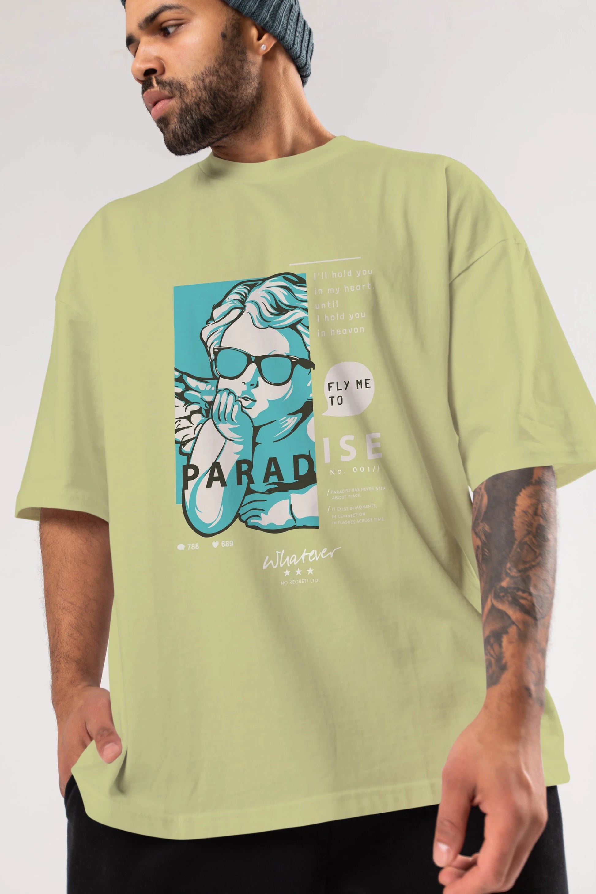 Paradise Fly to Me Ön Baskılı Oversize t-shirt Erkek Kadın Unisex