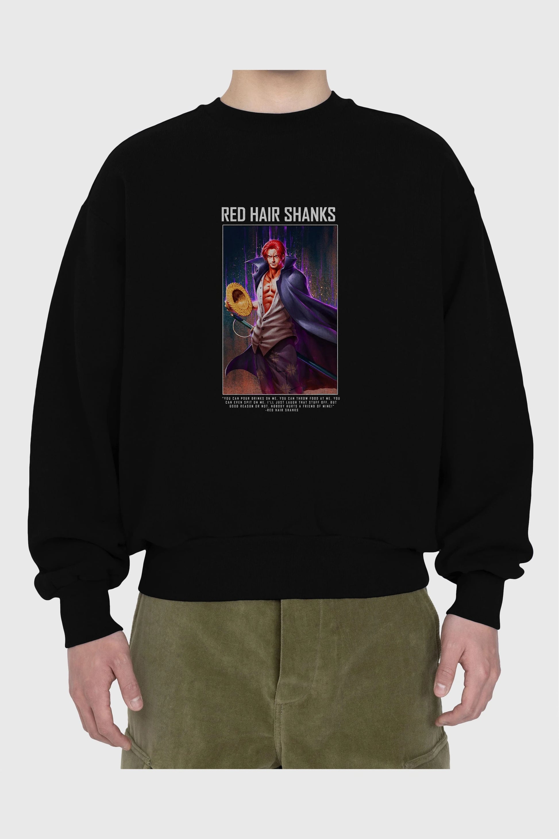 Shanks Ön Baskılı Anime Oversize Sweatshirt Erkek Kadın Unisex