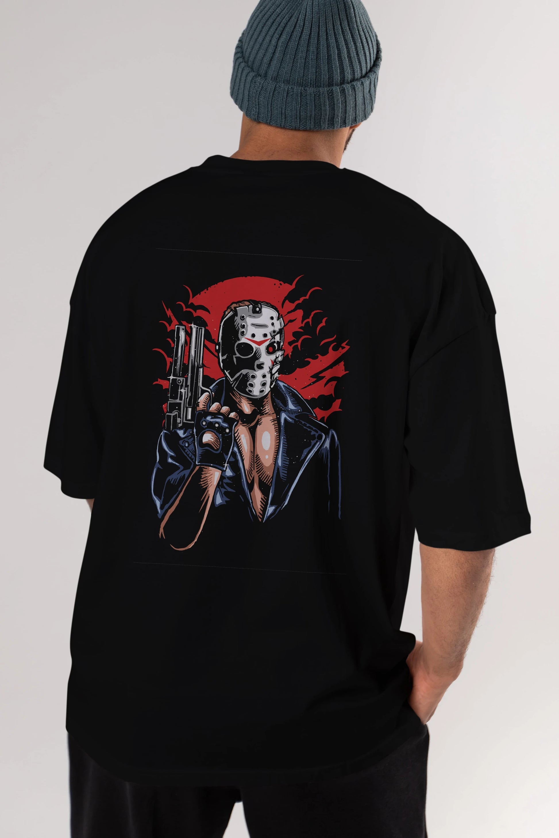 Jason Will Be Back Arka Baskılı Oversize t-shirt Erkek Kadın Unisex %100 Pamuk