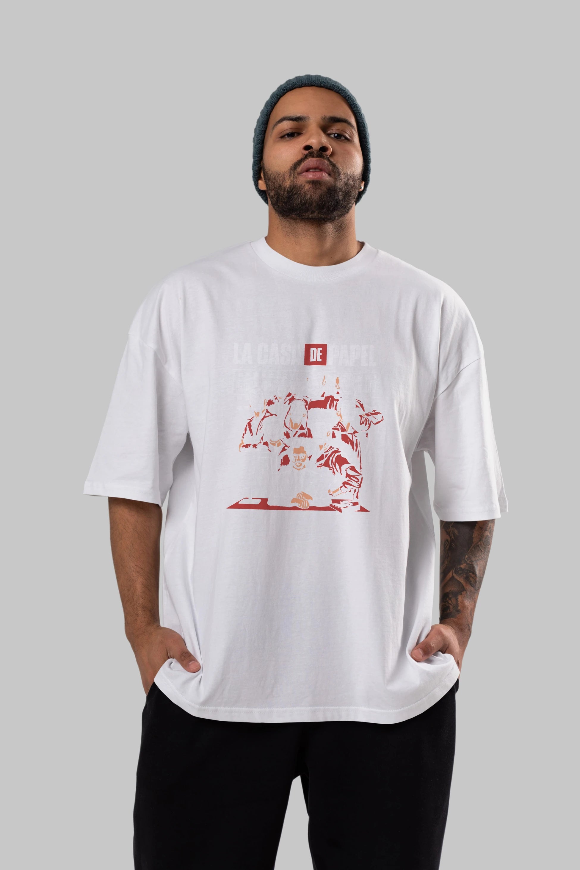La Casa De Papel (5) Ön Baskılı Oversize t-shirt Erkek Kadın Unisex %100 Pamuk Bisiklet Yaka tişort