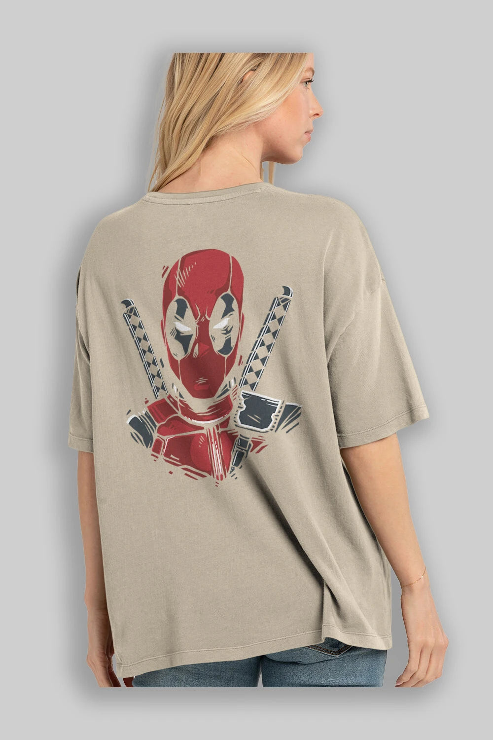Deadpool (4) Arka Baskılı Oversize t-shirt Erkek Kadın Unisex %100 Pamuk Bisiklet Yaka tişort