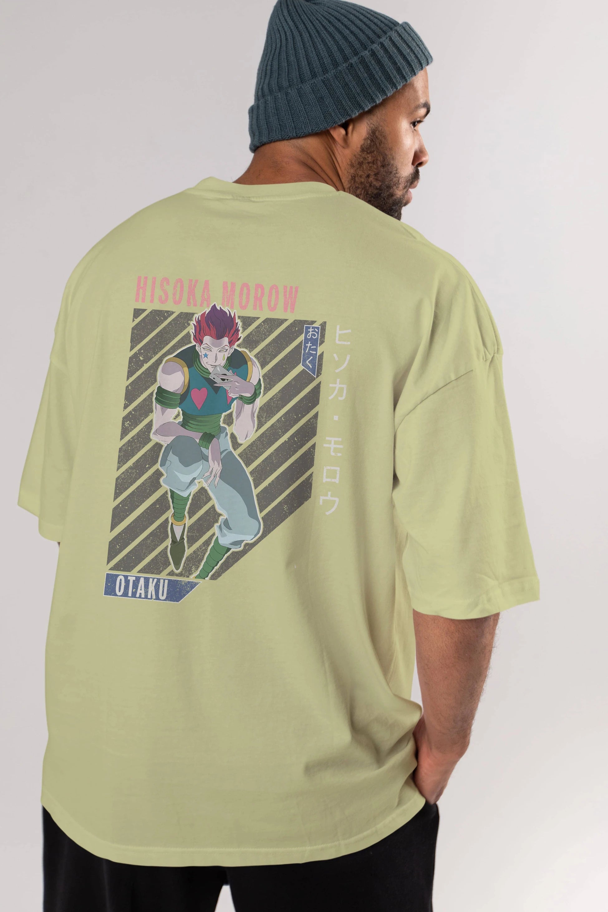 Hisoka Morow 2 2 Anime Arka Baskılı Oversize t-shirt Erkek Kadın Unisex