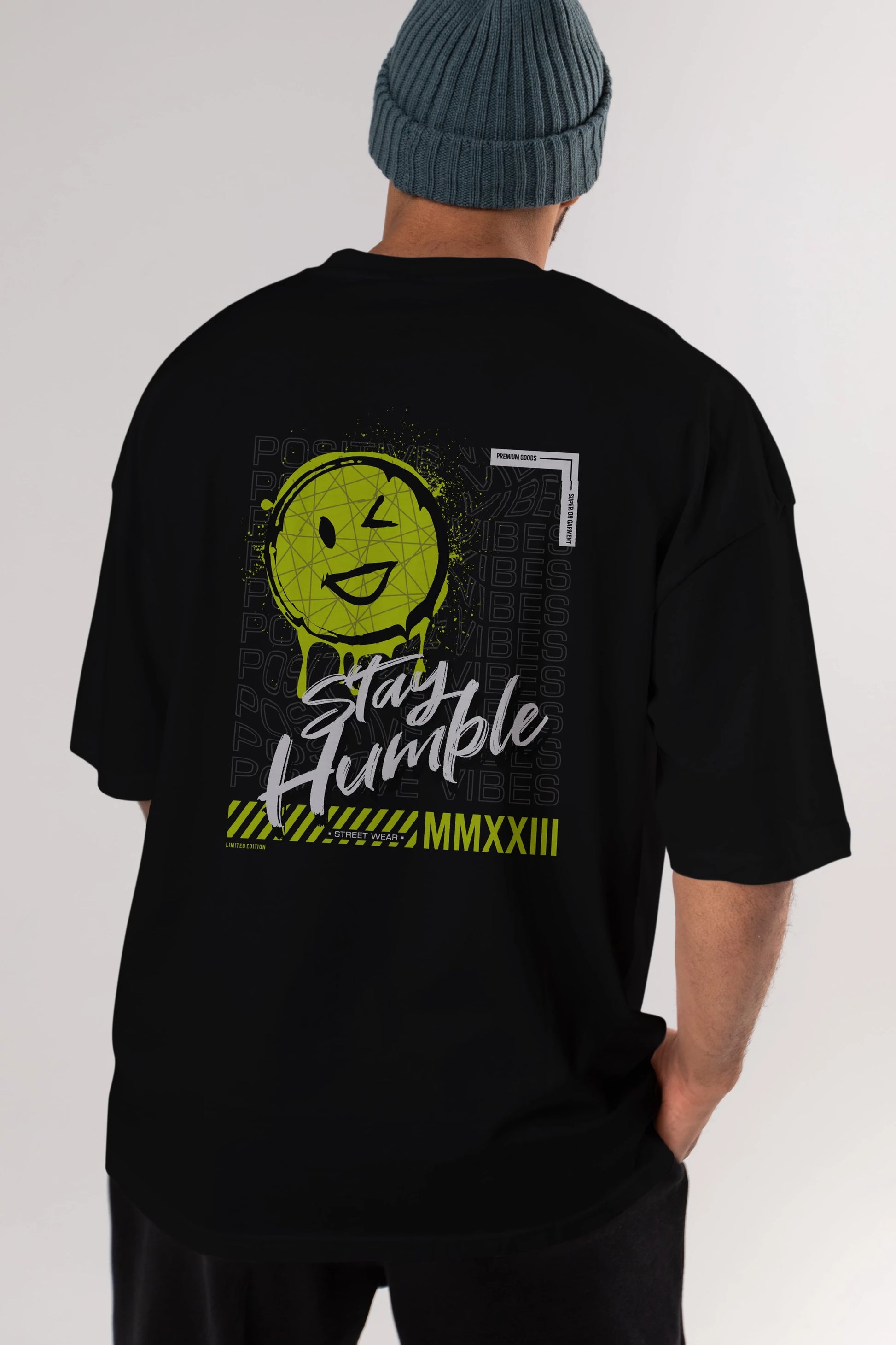 Stay Humble Arka Baskılı Oversize t-shirt Erkek Kadın Unisex