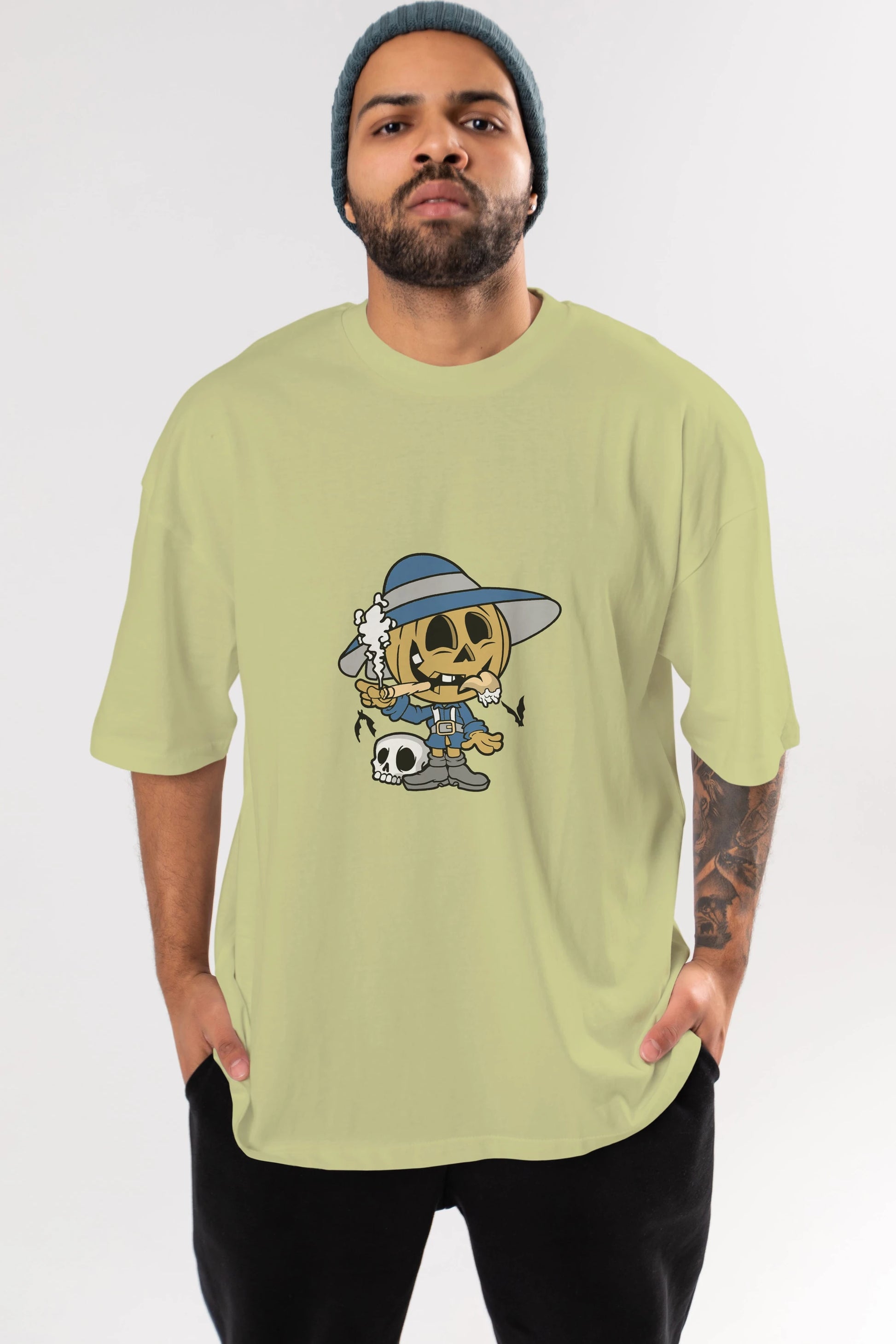 Halloween Kid Ön Baskılı Oversize t-shirt Erkek Kadın Unisex %100 Pamuk tişort