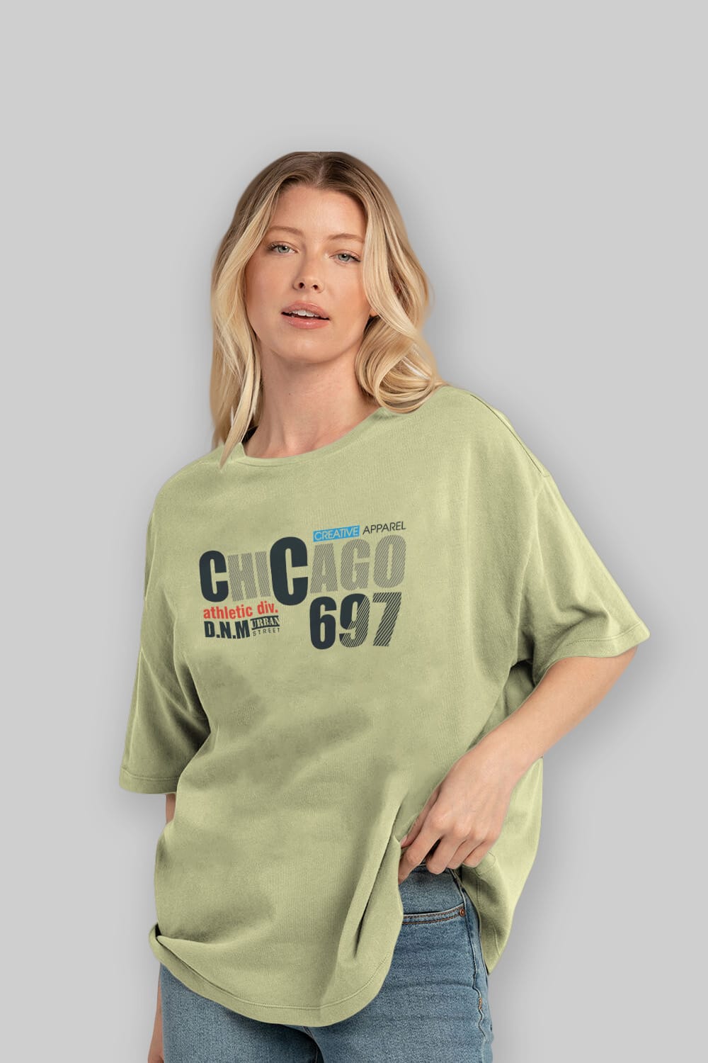 Chicago 697 Ön Baskılı Oversize t-shirt Erkek Kadın Unisex