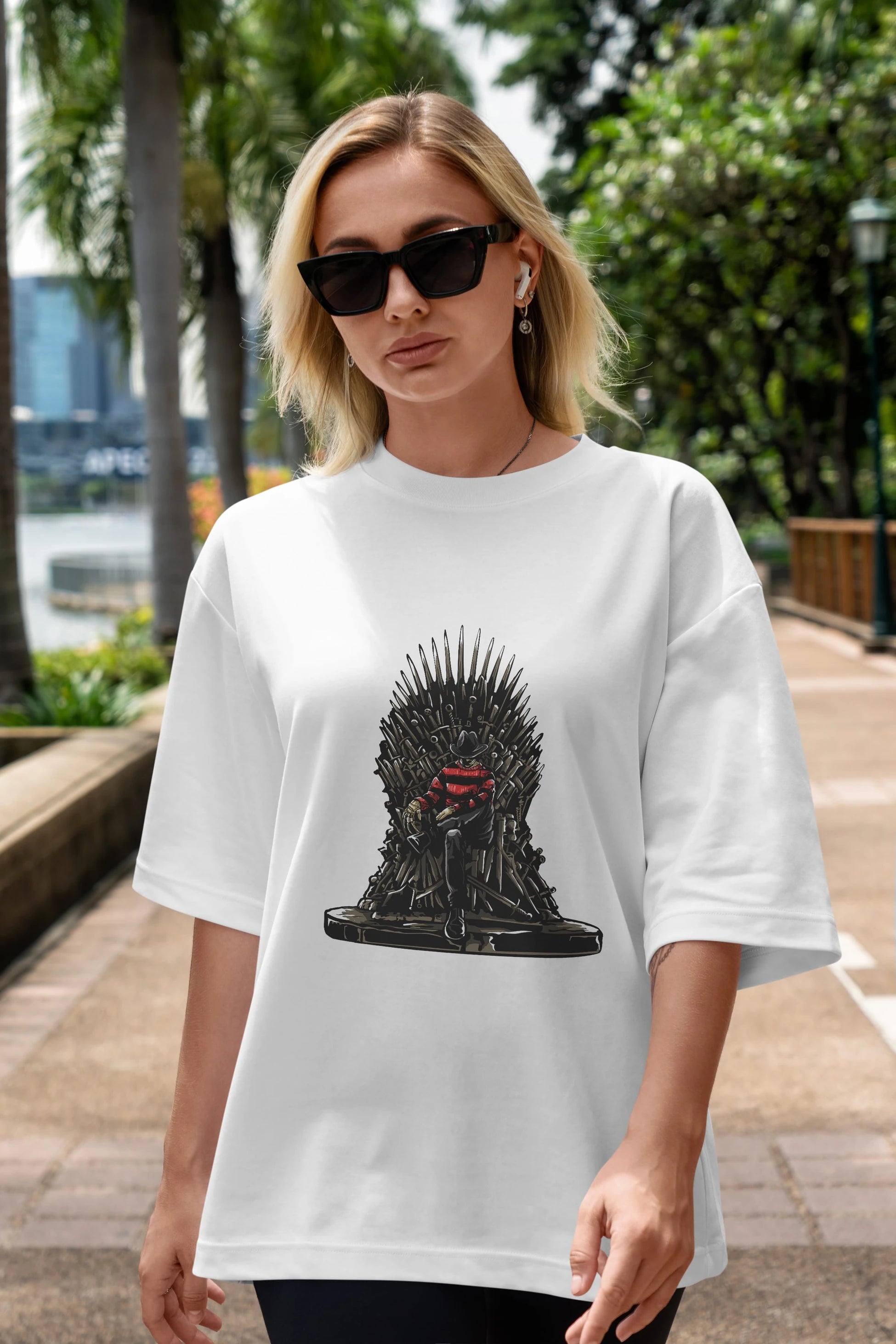 Nightmare Throne Ön Baskılı Oversize t-shirt Erkek Kadın Unisex %100 Pamuk tişort