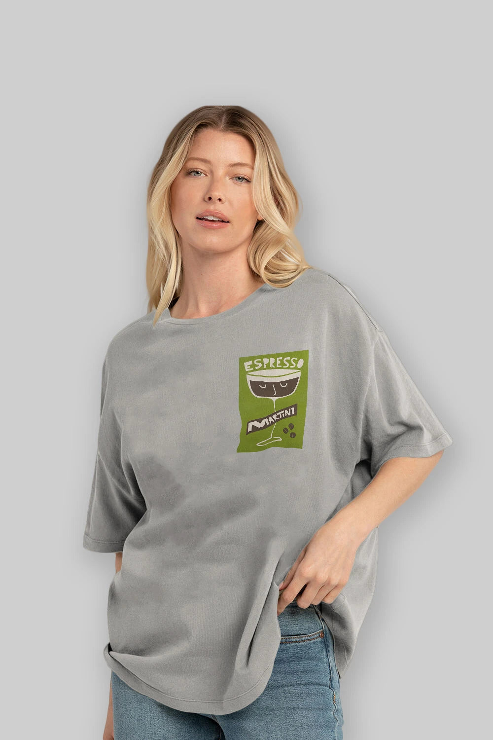 Espresso Martini 2 Ön Sol Baskılı Oversize t-shirt Erkek Kadın Unisex %100 Pamuk Bisiklet Yaka tişort