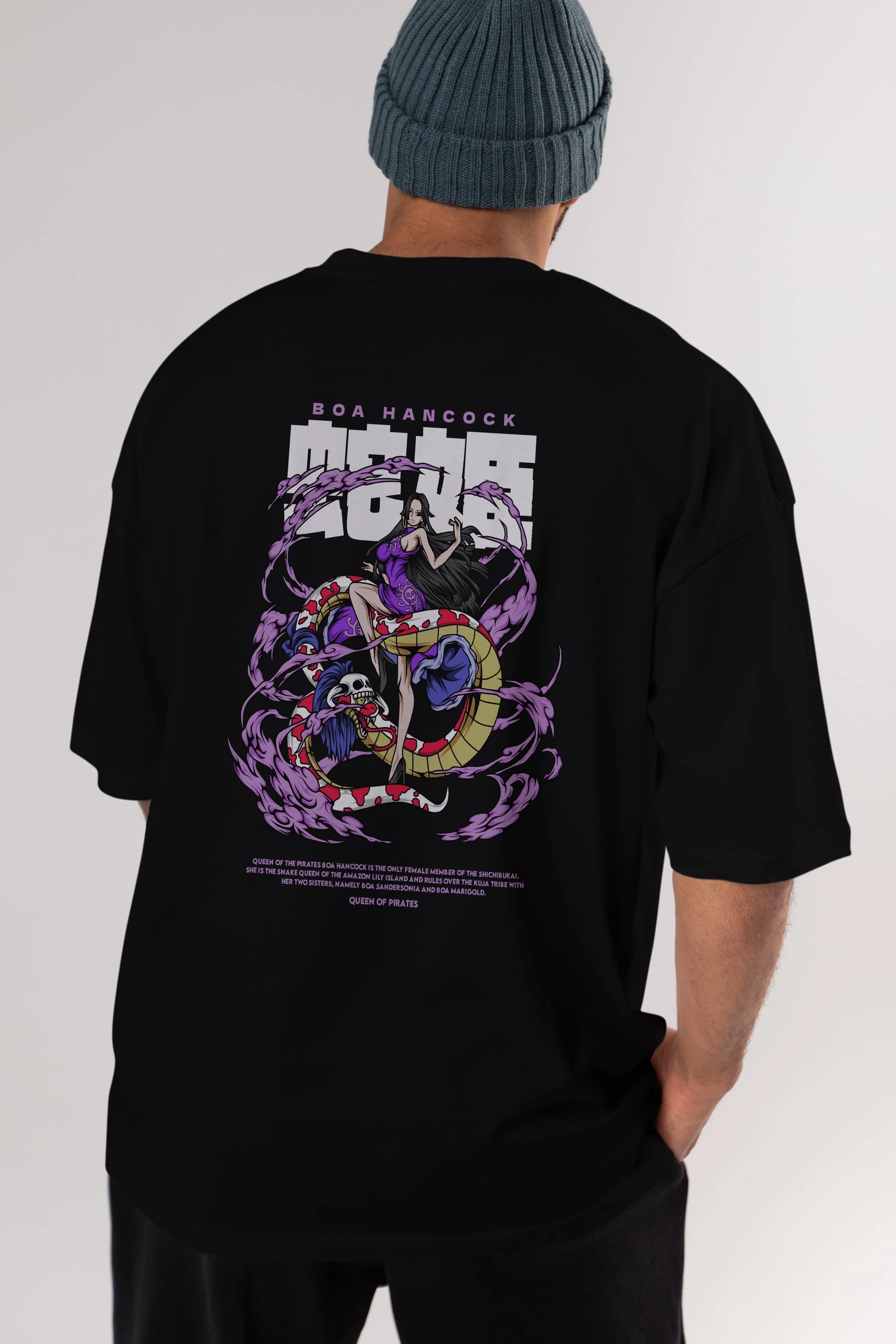 Boa Hancock Anime Arka Baskılı Oversize t-shirt Erkek Kadın Unisex