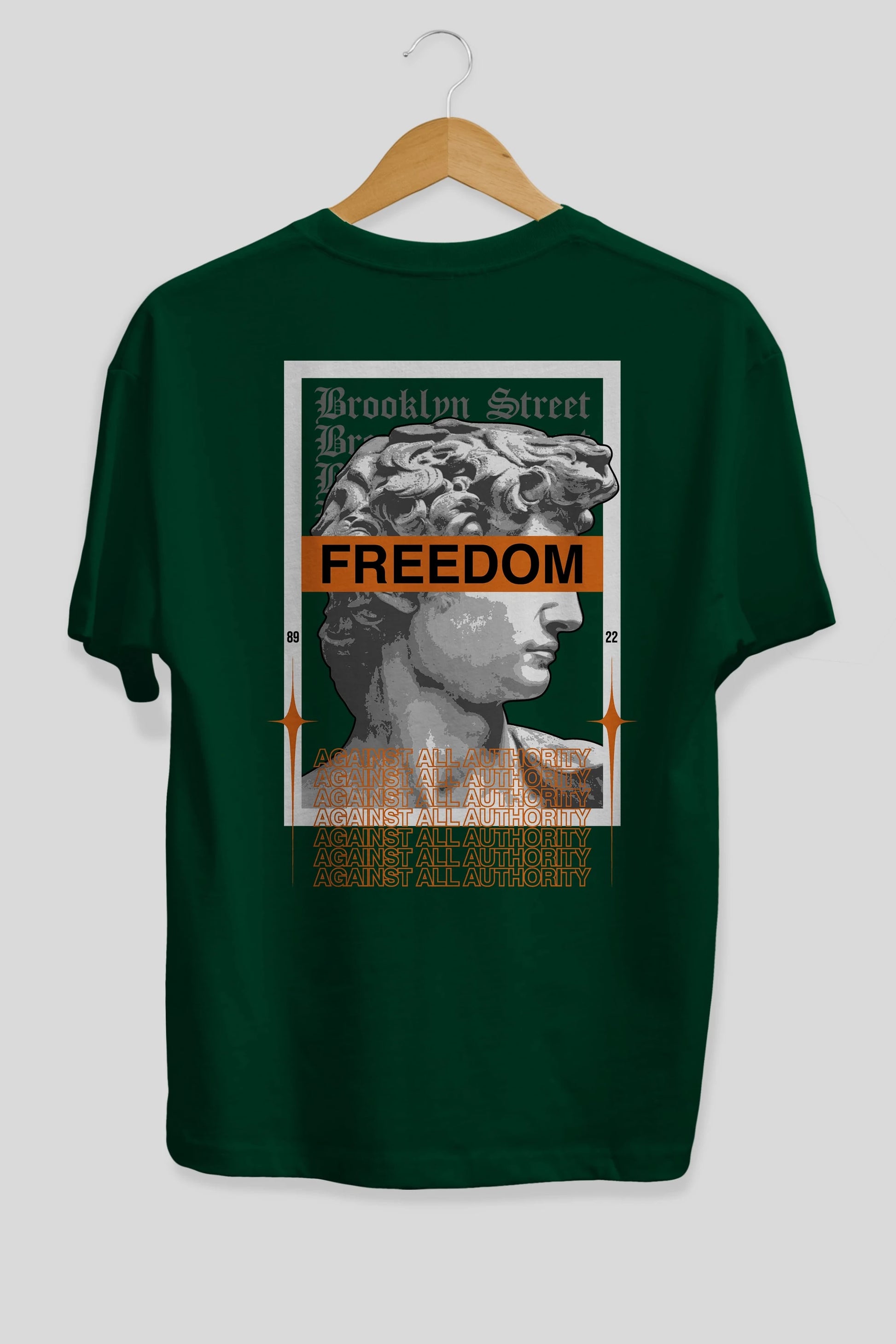 Brooklyn Street Arka Baskılı Oversize t-shirt Erkek Kadın Unisex