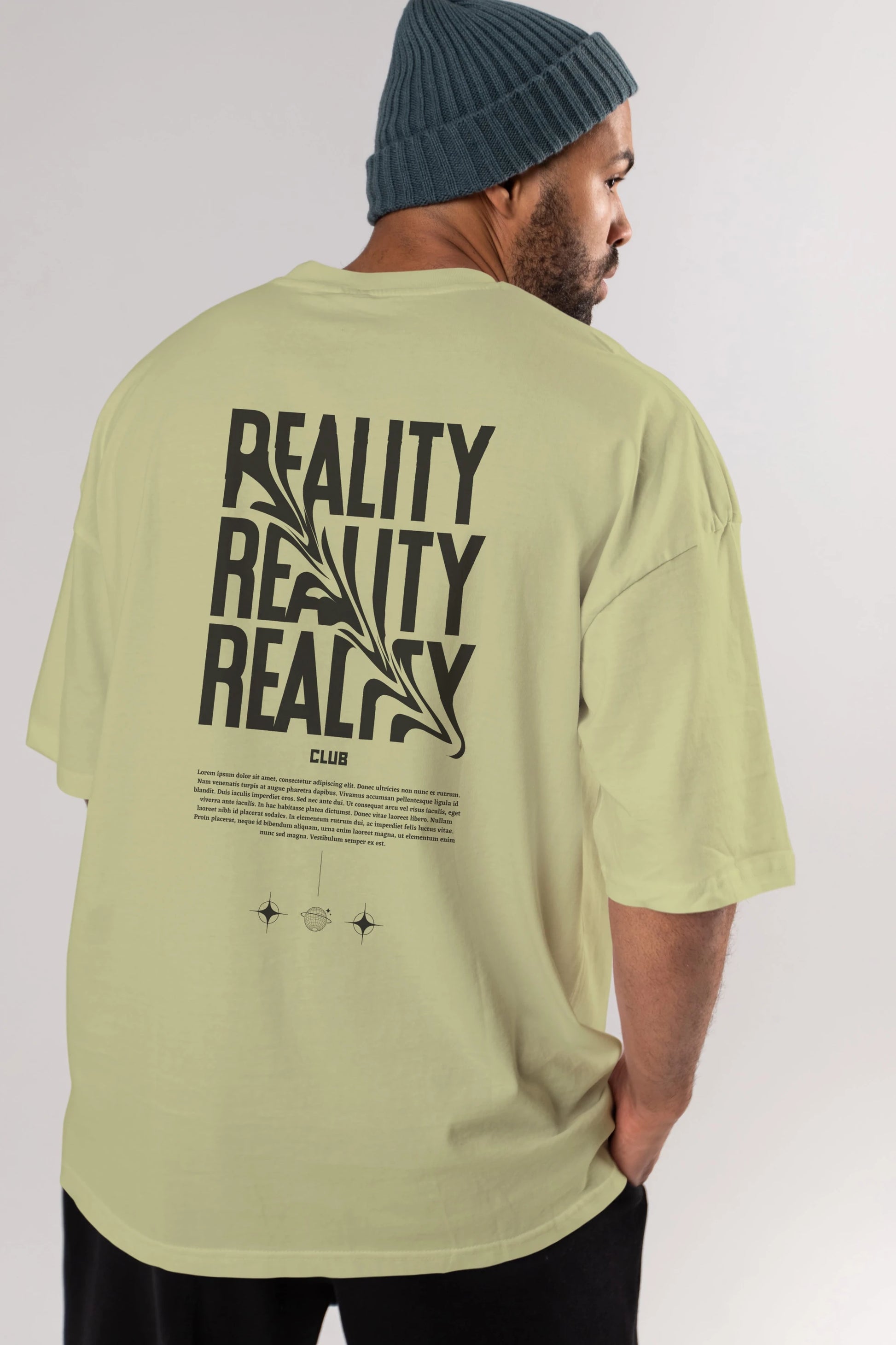 Reality Yazılı Arka Baskılı Oversize t-shirt Erkek Kadın Unisex