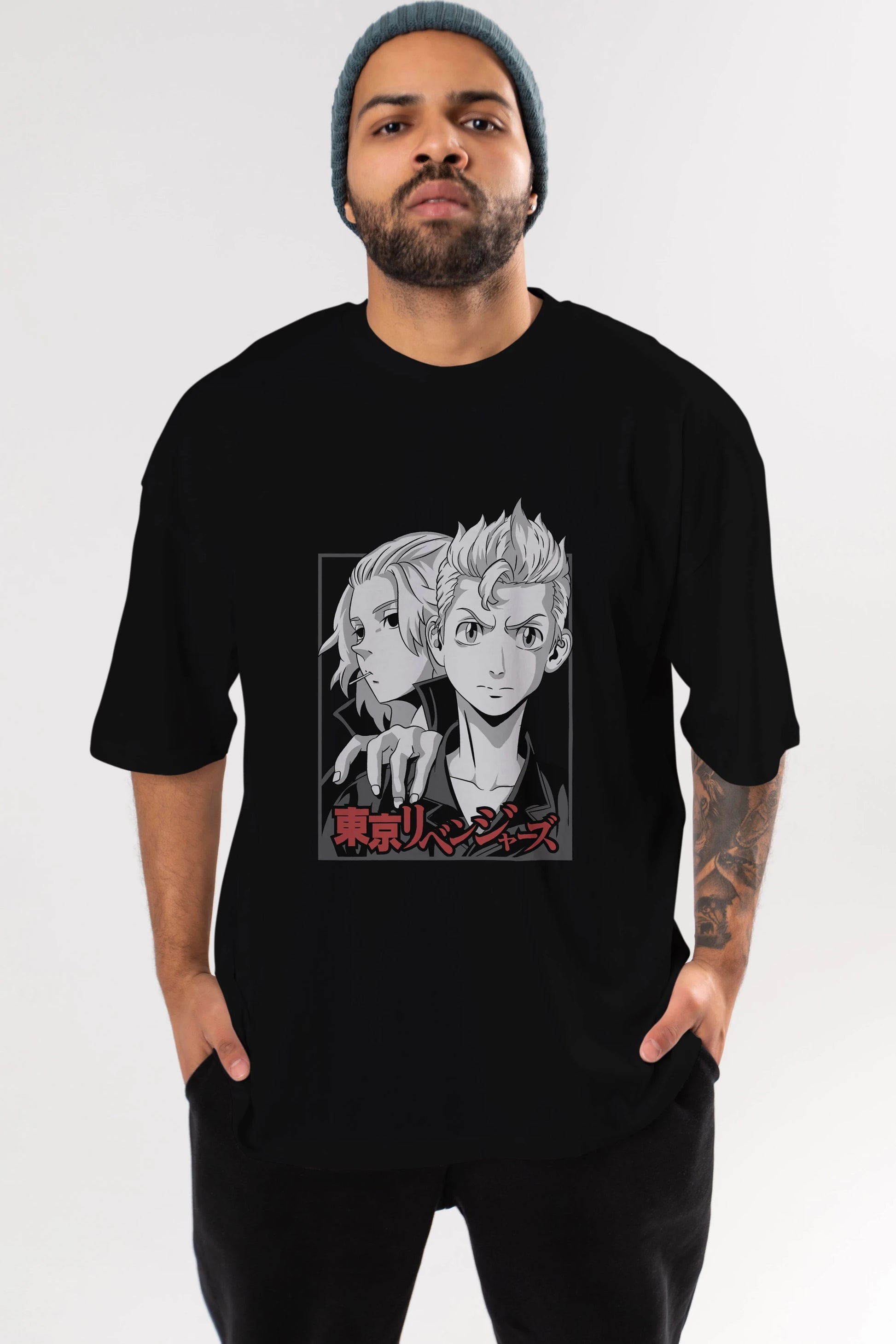 TOKYO REVENGERS Anime Ön Baskılı Oversize t-shirt %100 pamuk Erkek Kadın Unisex