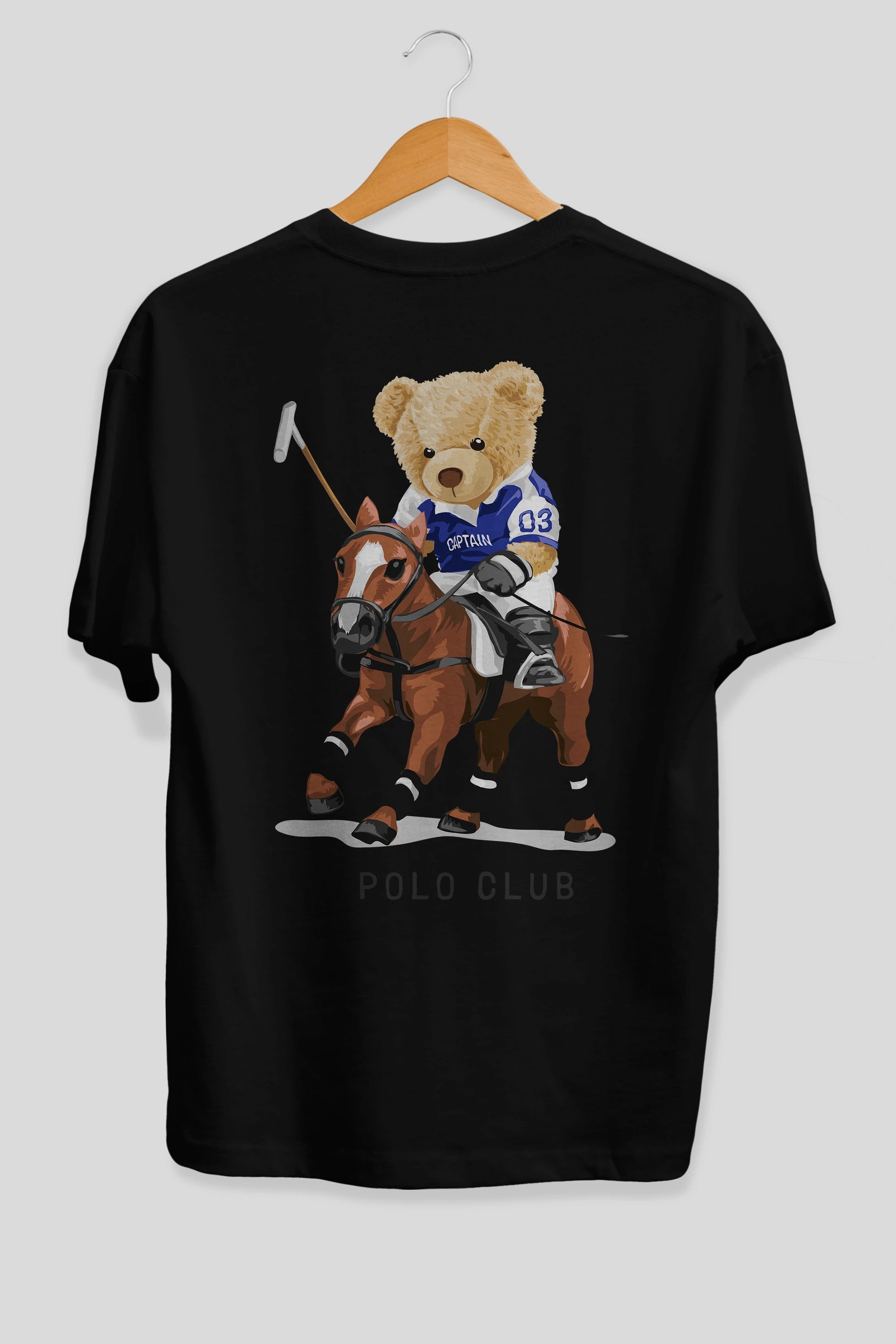 Teddy Bear Polo Club Arka Baskılı Oversize t-shirt Erkek Kadın Unisex %100 Pamuk