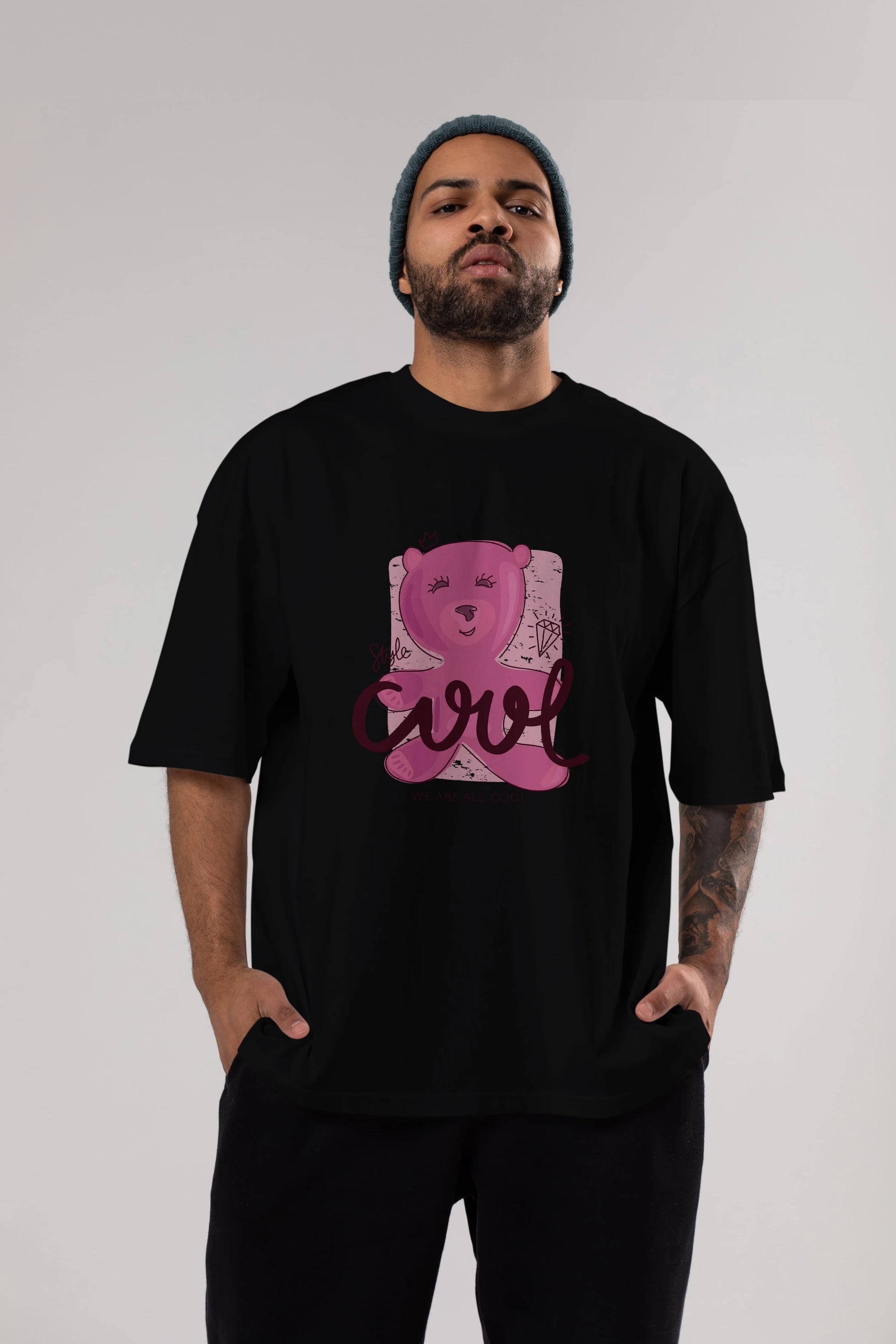 Cool Style Bear Ön Baskılı Oversize t-shirt Erkek Kadın Unisex