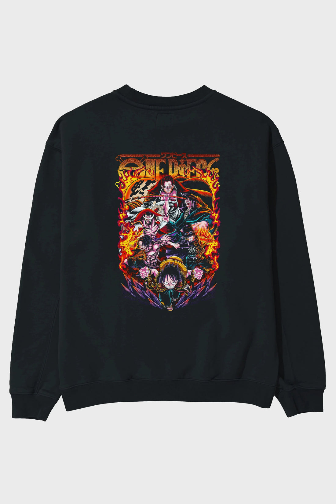 ONE PIECE (3) Anime Arka Baskılı Oversize Sweatshirt Erkek Kadın Unisex