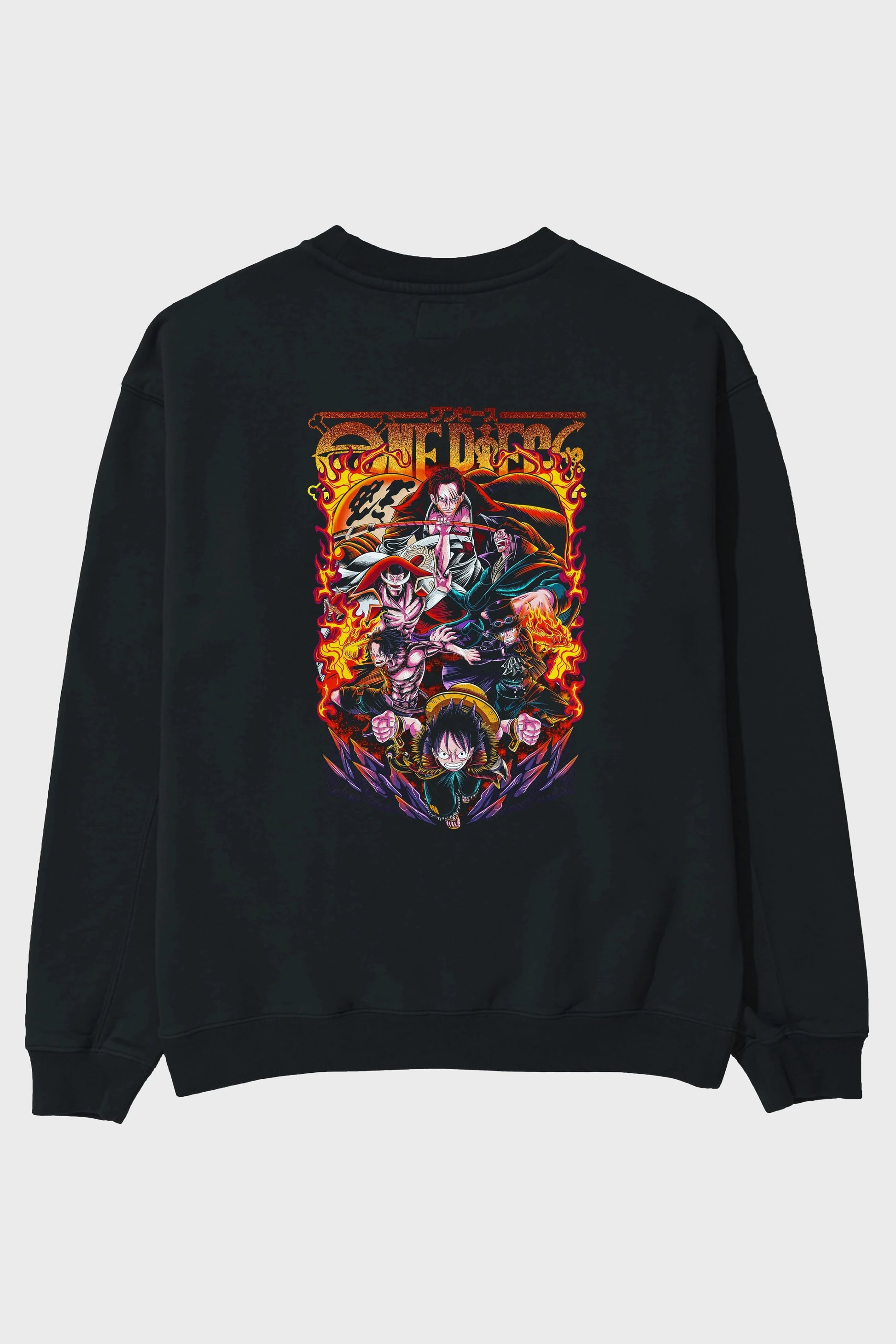 ONE PIECE (3) Anime Arka Baskılı Oversize Sweatshirt Erkek Kadın Unisex
