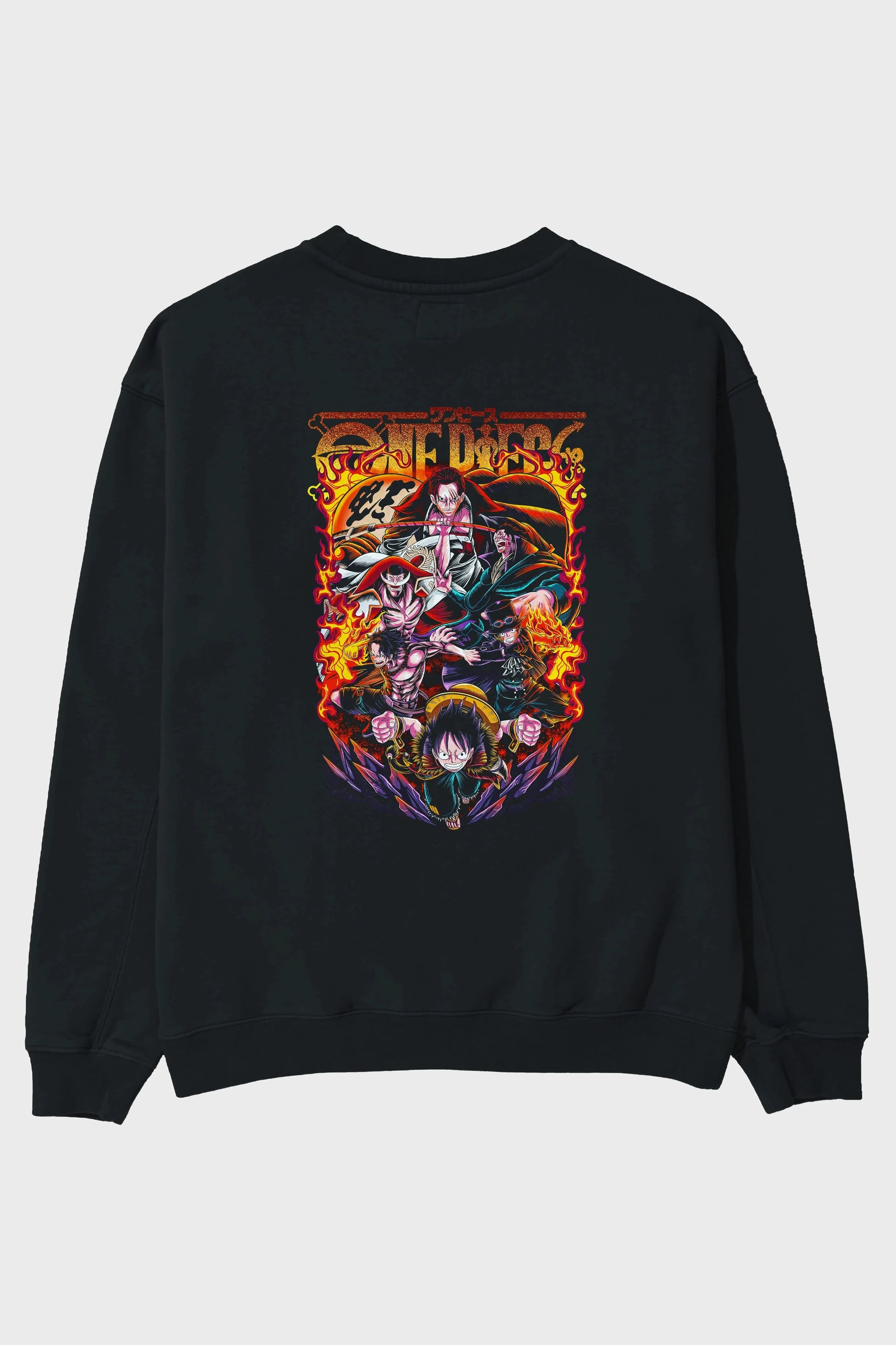 ONE PIECE (3) Anime Arka Baskılı Oversize Sweatshirt Erkek Kadın Unisex