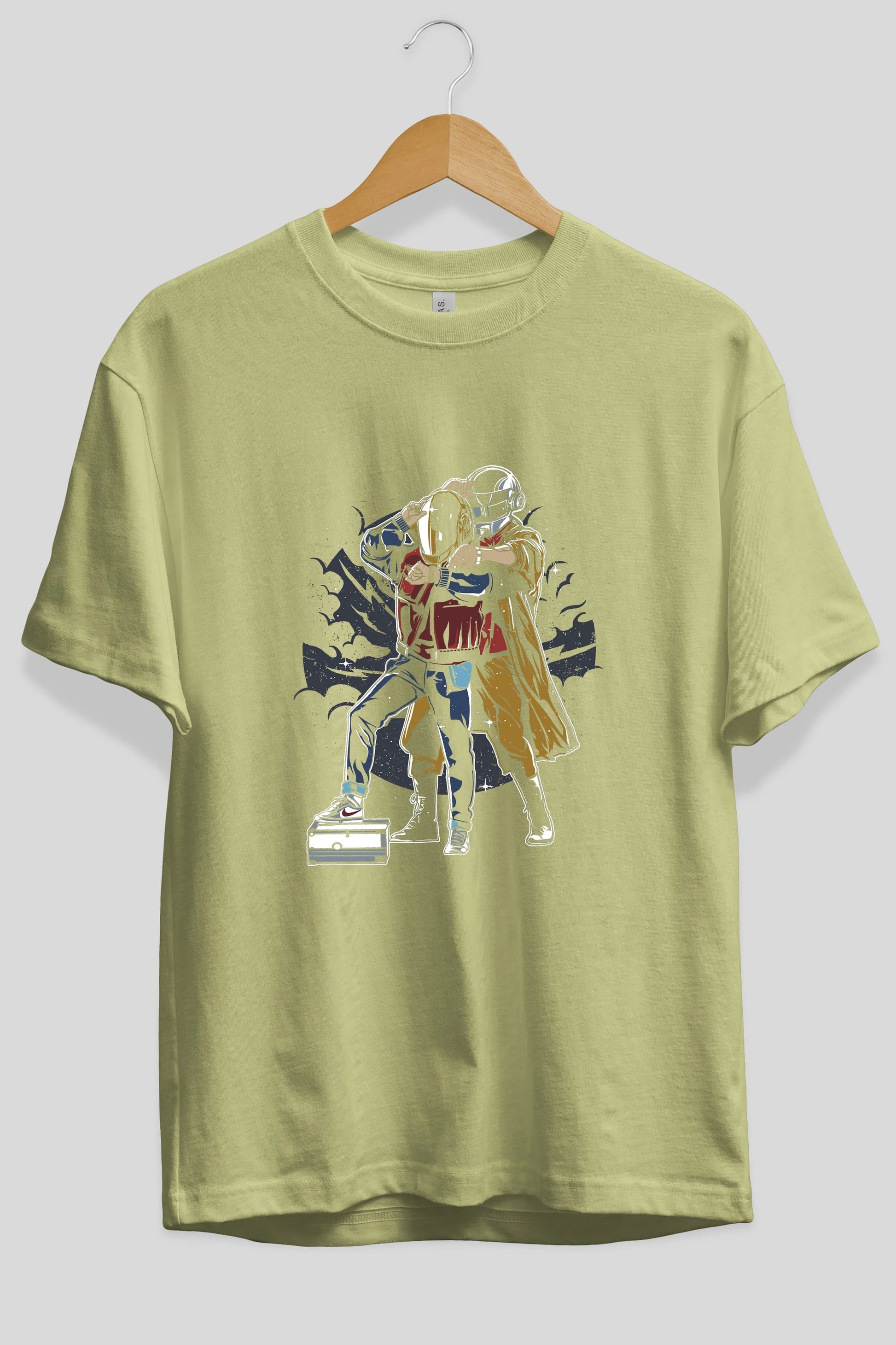 Back To The Beat Ön Baskılı Oversize t-shirt Erkek Kadın Unisex %100 Pamuk tişort
