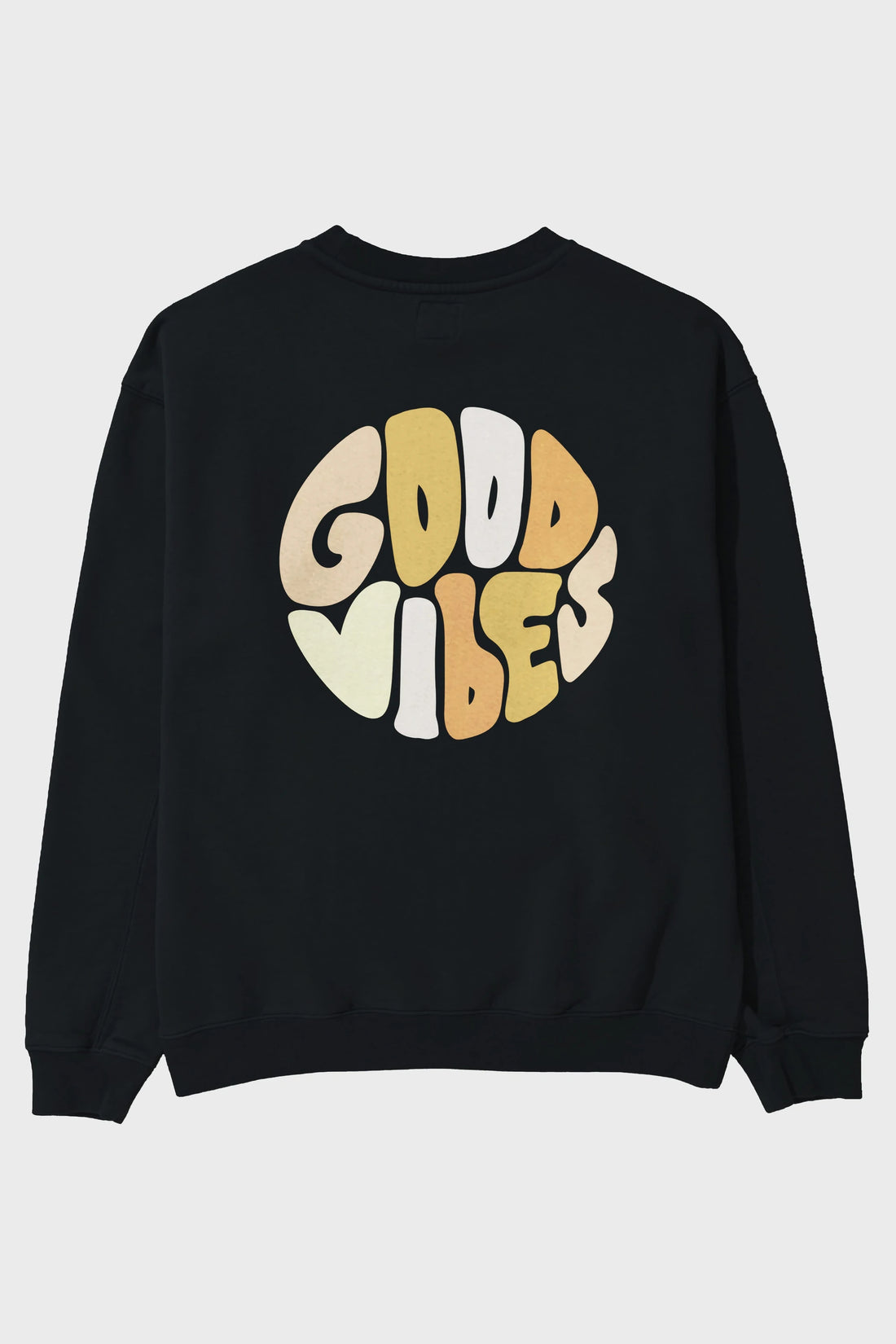 Good Vibes Yazılı 3 Arka Baskılı Oversize Sweatshirt Erkek Kadın Unisex
