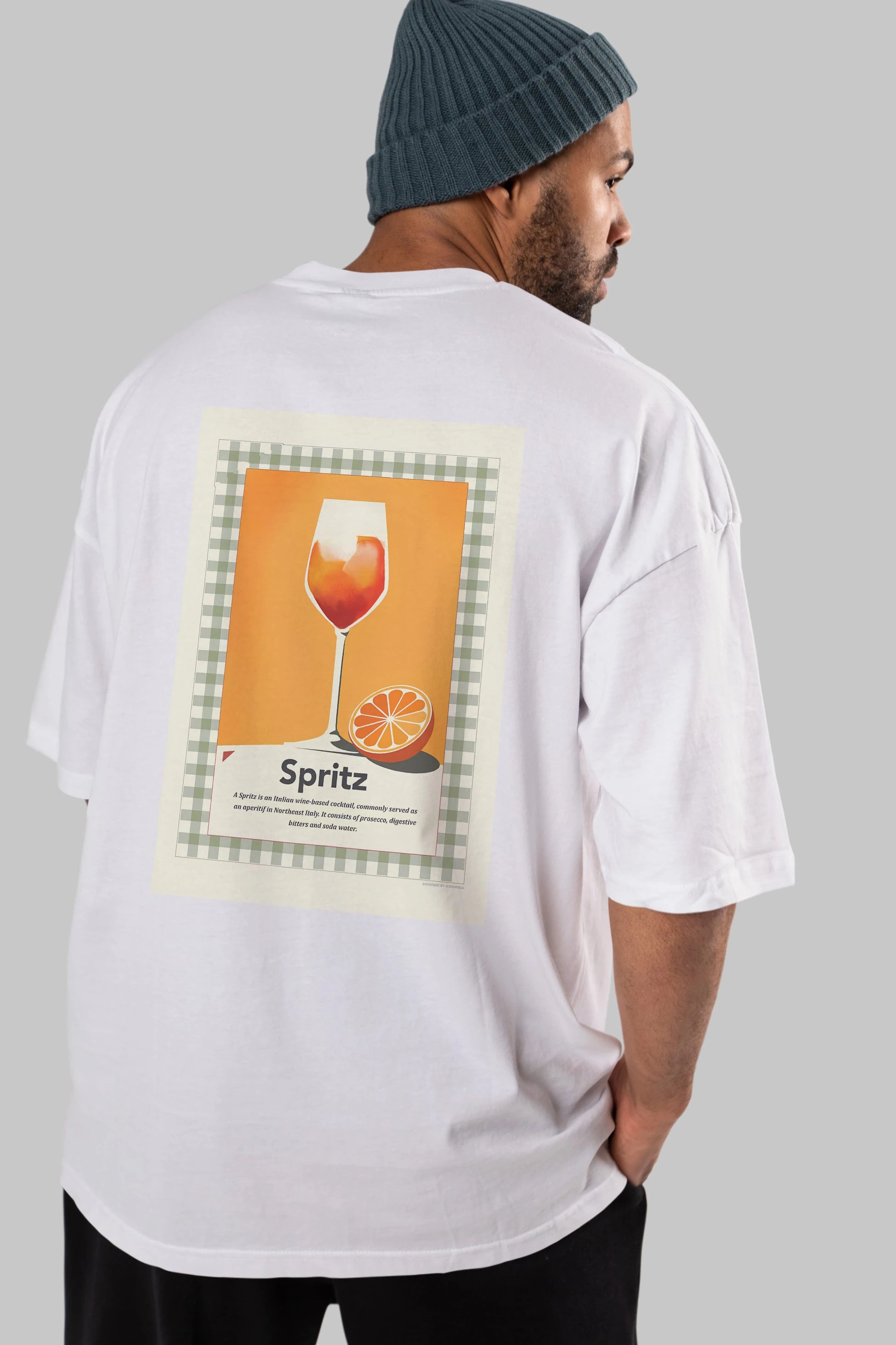 Aperol Spritz 5 Arka Baskılı Oversize t-shirt Erkek Kadın Unisex %100 Pamuk Bisiklet Yaka tişort