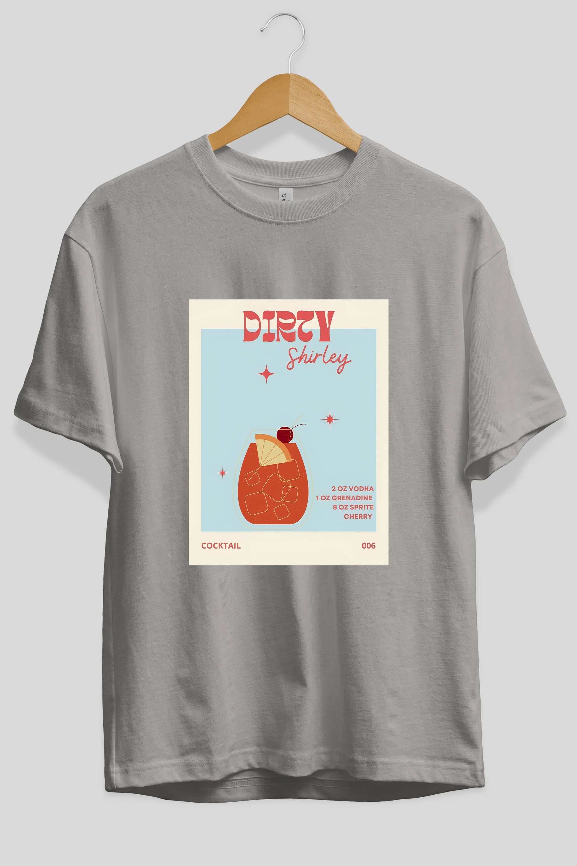 Dirty Shirley Ön Baskılı Oversize t-shirt Erkek Kadın Unisex %100 Pamuk Bisiklet Yaka tişort