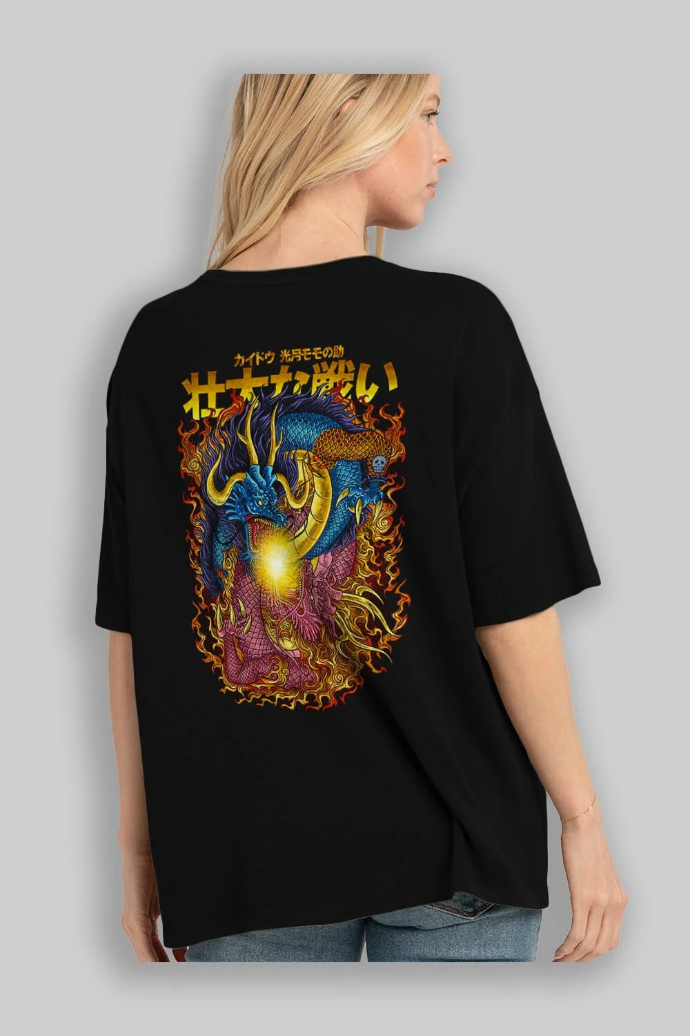 ONE PIECE (4) Anime Arka Baskılı Oversize t-shirt Erkek Kadın Unisex