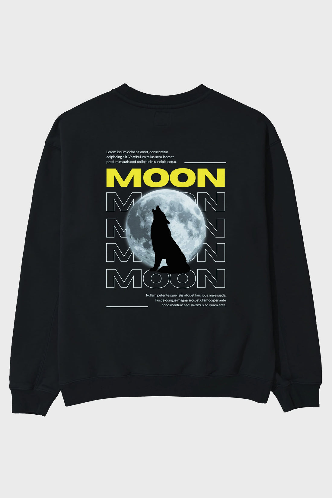 Moon Arka Baskılı Oversize Sweatshirt Erkek Kadın Unisex