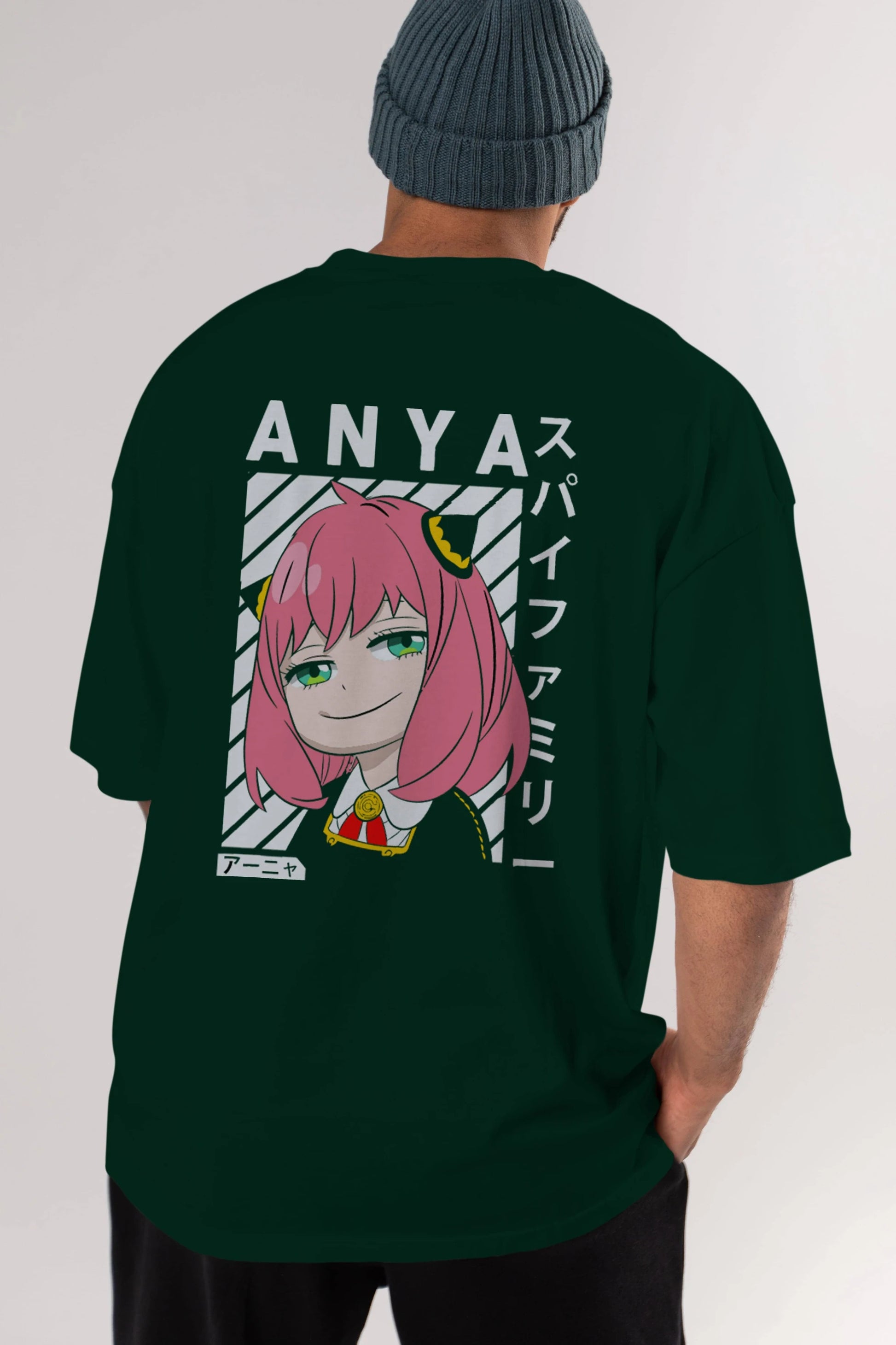 Anya SPYX FAMILY Anime Arka Baskılı Oversize t-shirt Erkek Kadın Unisex
