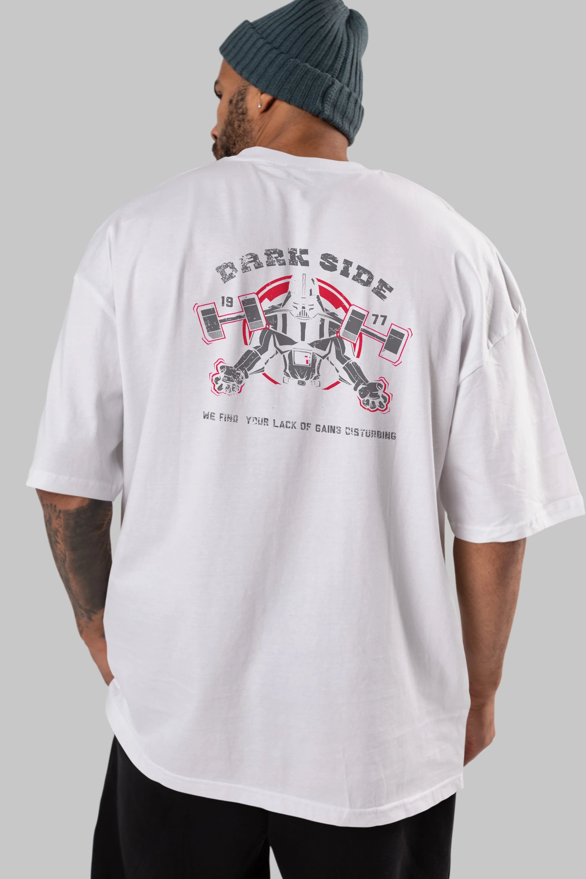 Darth Vader GYM Arka Baskılı Oversize t-shirt Erkek Kadın Unisex %100 Pamuk Bisiklet Yaka tişort