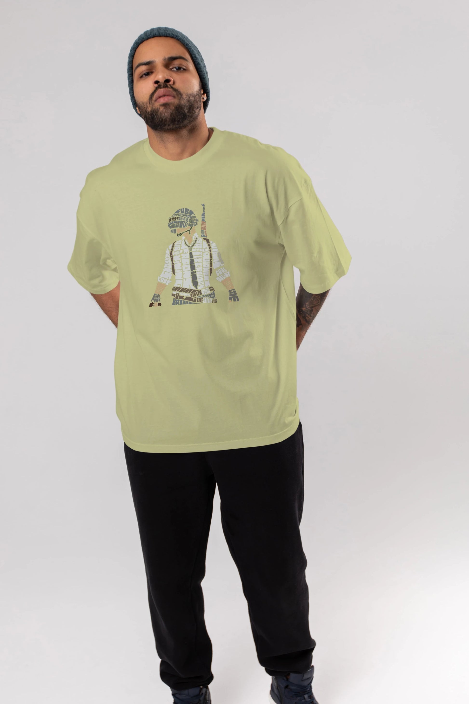 Pubg Ön Baskılı Oversize t-shirt %100 pamuk Erkek Kadın Unisex