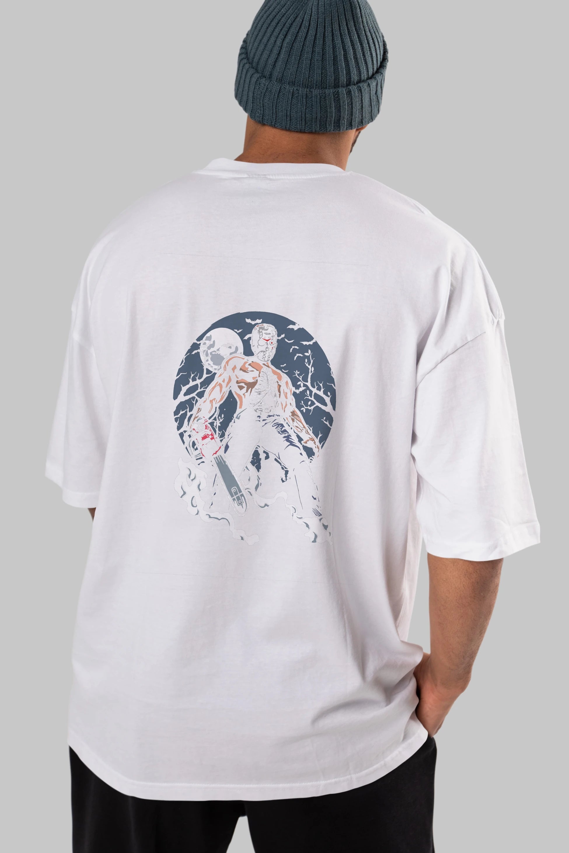 Evil Killer Arka Baskılı Oversize t-shirt Erkek Kadın Unisex %100 Pamuk