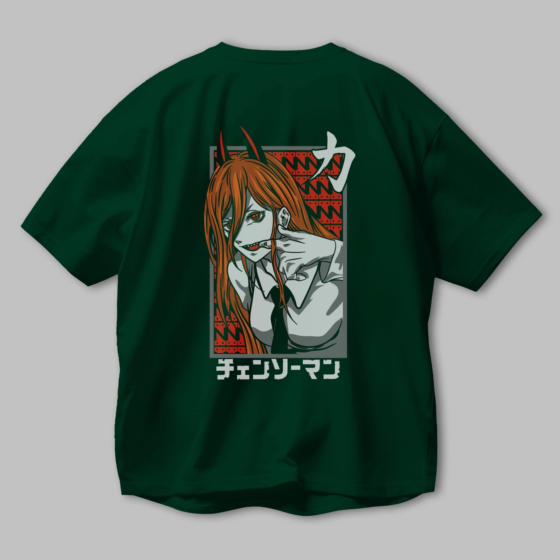 CHAINSAWMAN POWER Anime Arka Baskılı Oversize t-shirt Erkek Kadın Unisex