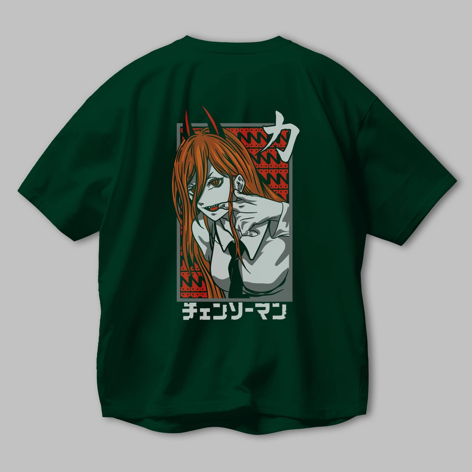 CHAINSAWMAN POWER Anime Arka Baskılı Oversize t-shirt Erkek Kadın Unisex