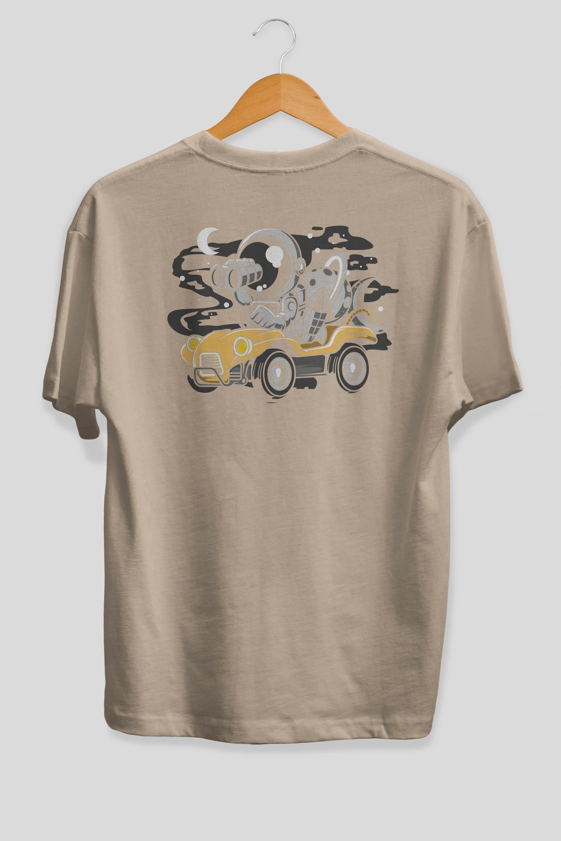 Astronaut Adventure Arka Baskılı Oversize t-shirt Erkek Kadın Unisex