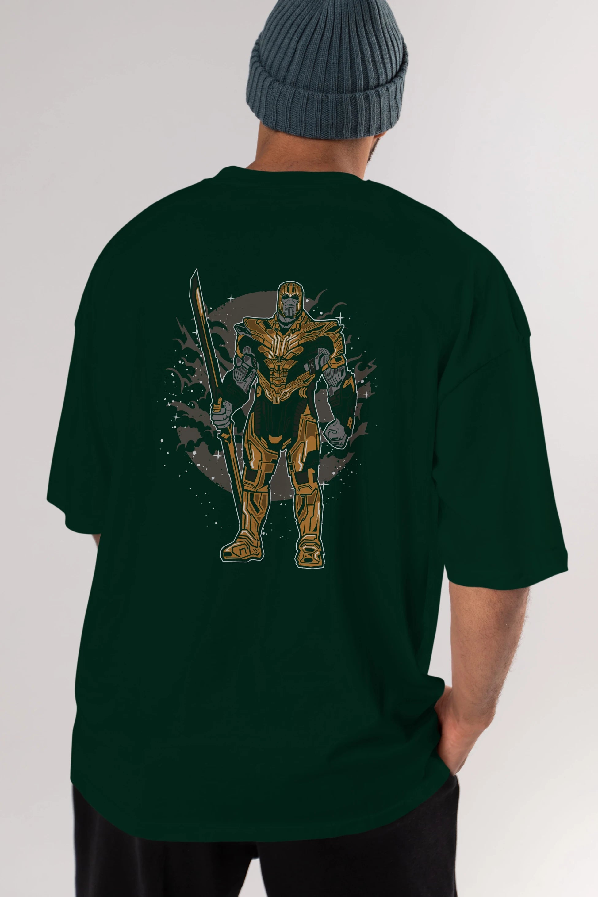 Thanos Arka Baskılı Oversize t-shirt Erkek Kadın Unisex %100 Pamuk
