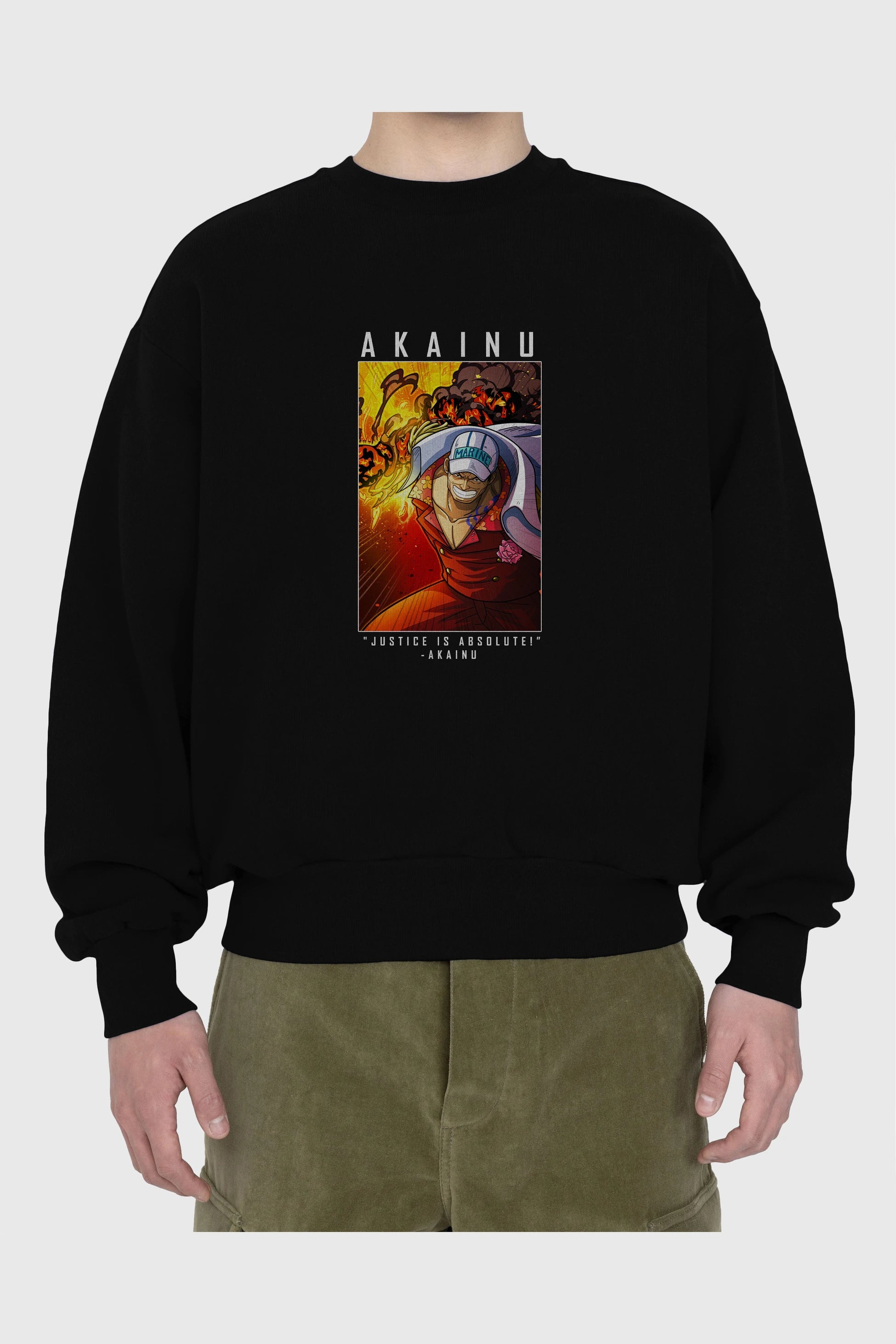 Sakazuki Ön Baskılı Anime Oversize Sweatshirt Erkek Kadın Unisex