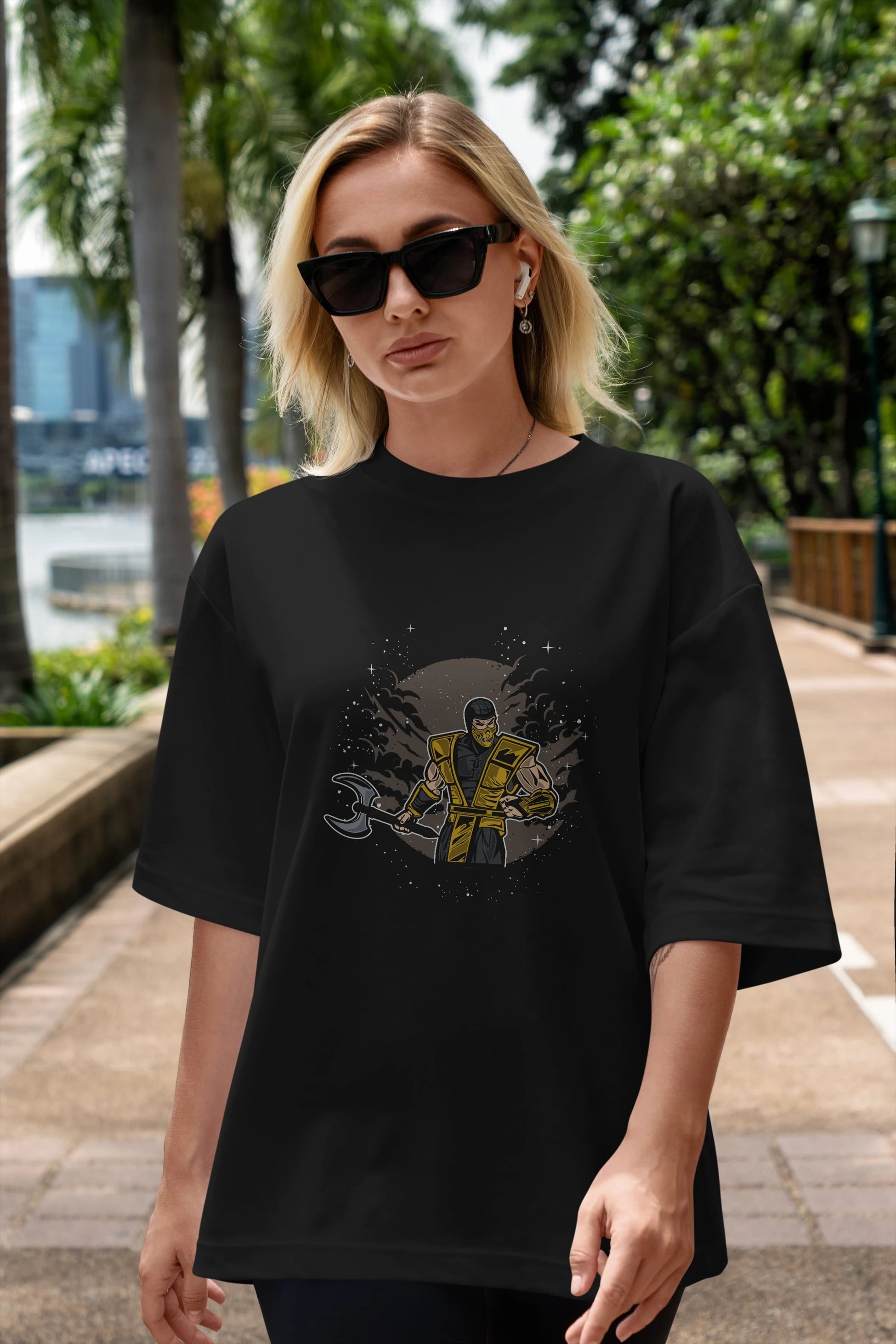 SCORPION Ön Baskılı Oversize t-shirt Erkek Kadın Unisex %100 Pamuk tişort