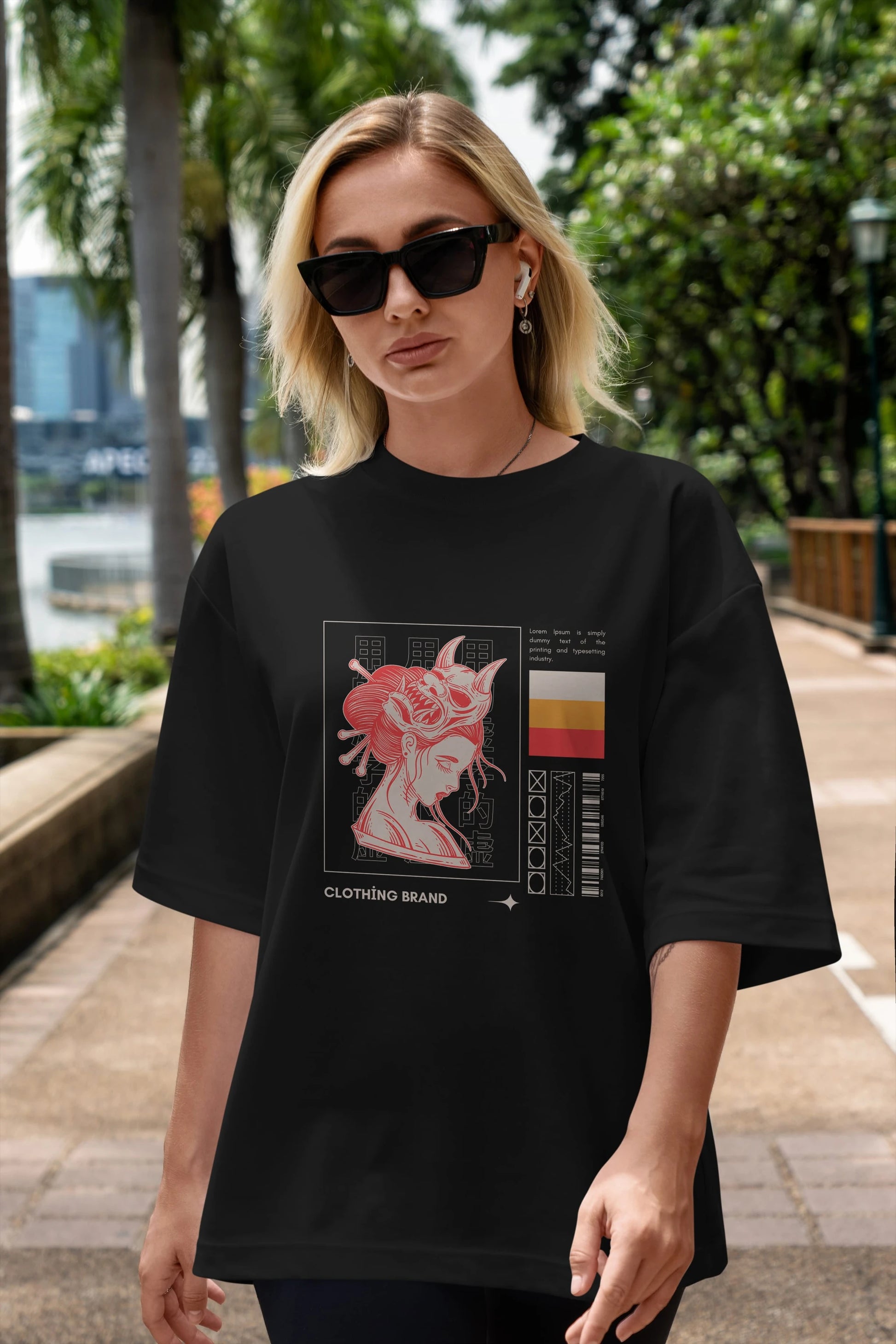 Hipster Japanese Style 2 Ön Baskılı Oversize t-shirt Erkek Kadın Unisex