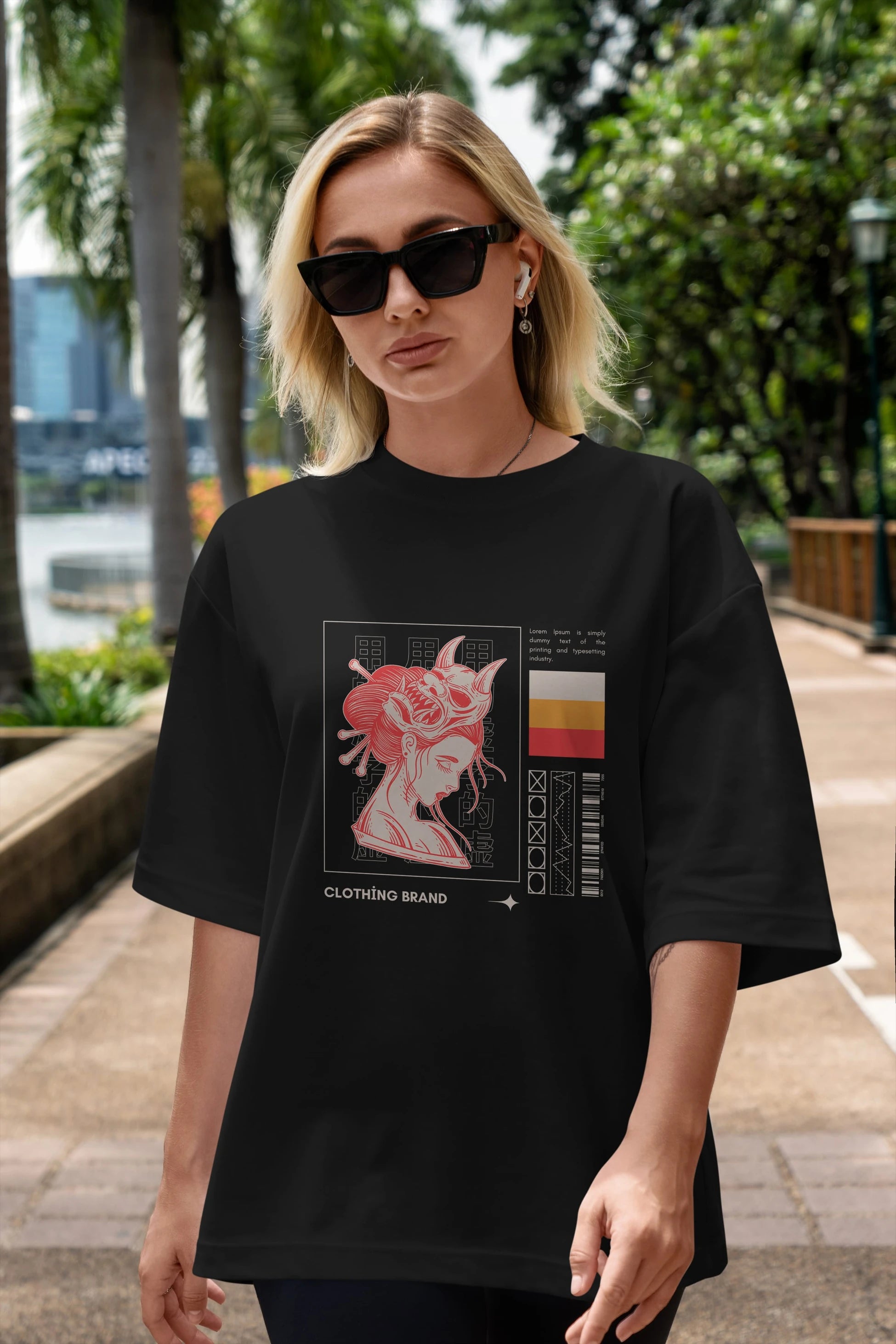 Hipster Japanese Style 2 Ön Baskılı Oversize t-shirt Erkek Kadın Unisex