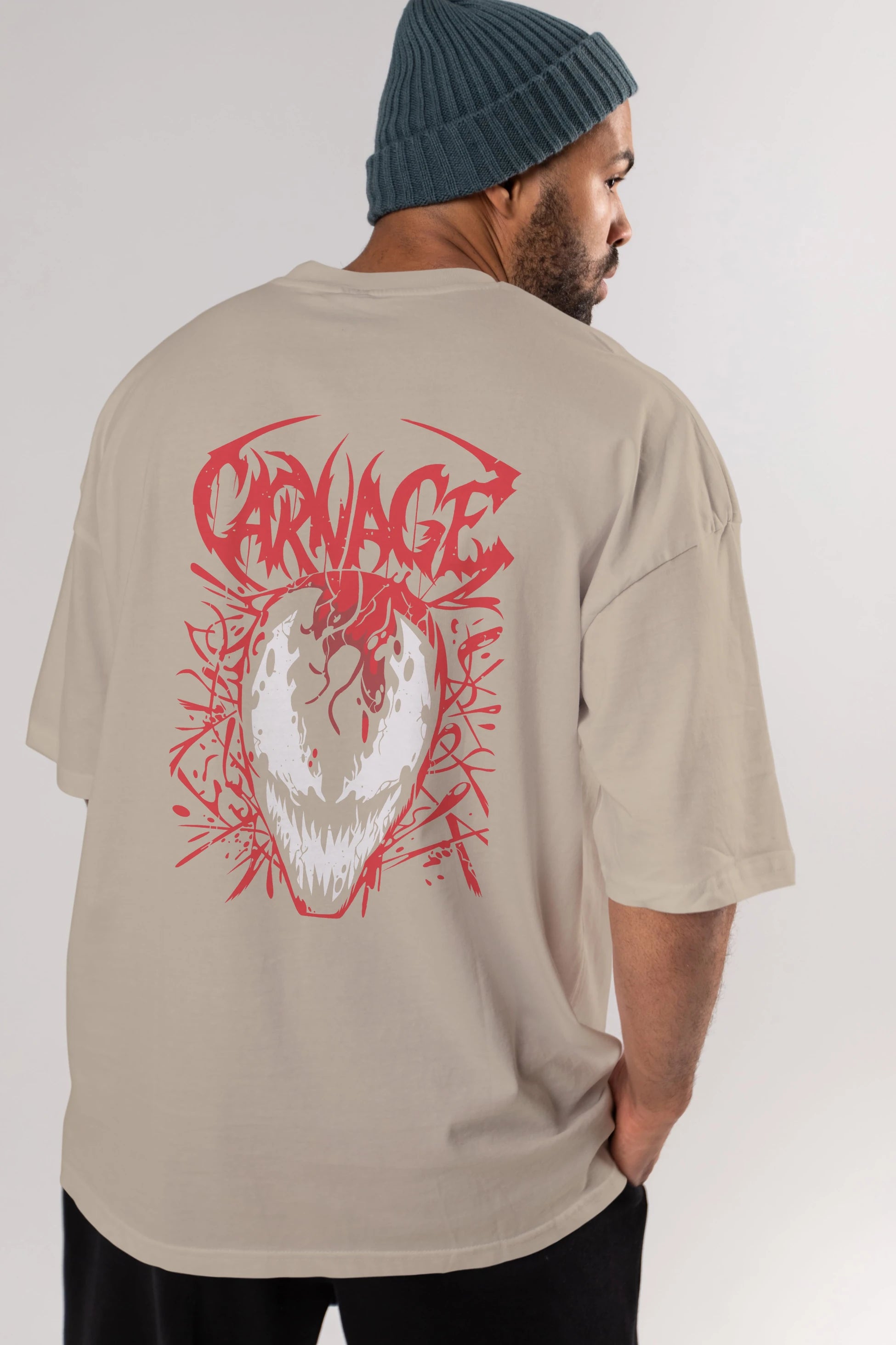 Venom (22) Arka Baskılı Oversize t-shirt Erkek Kadın Unisex %100 Pamuk Bisiklet Yaka tişort