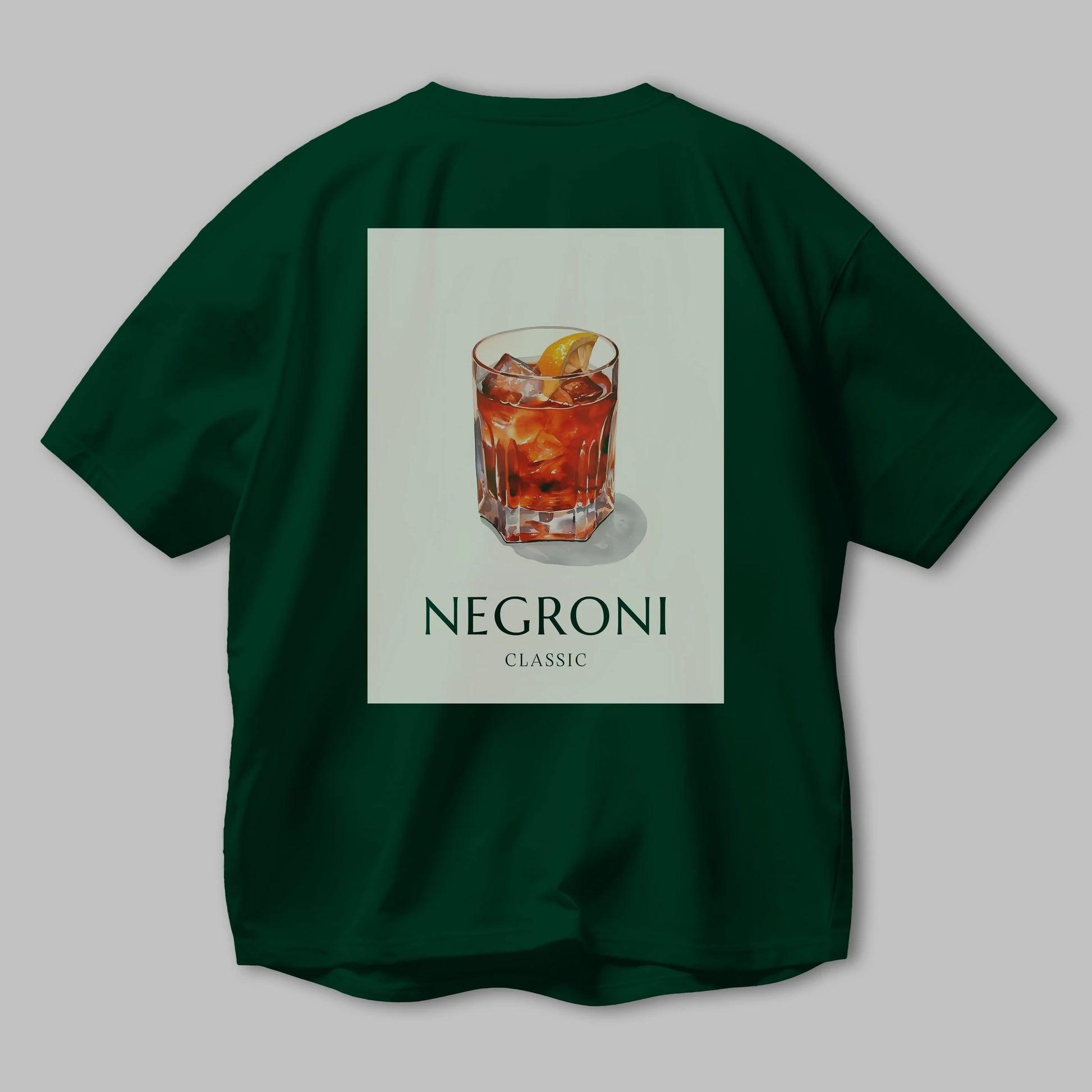 Negroni Classic Arka Baskılı Oversize t-shirt Erkek Kadın Unisex %100 Pamuk Bisiklet Yaka tişort
