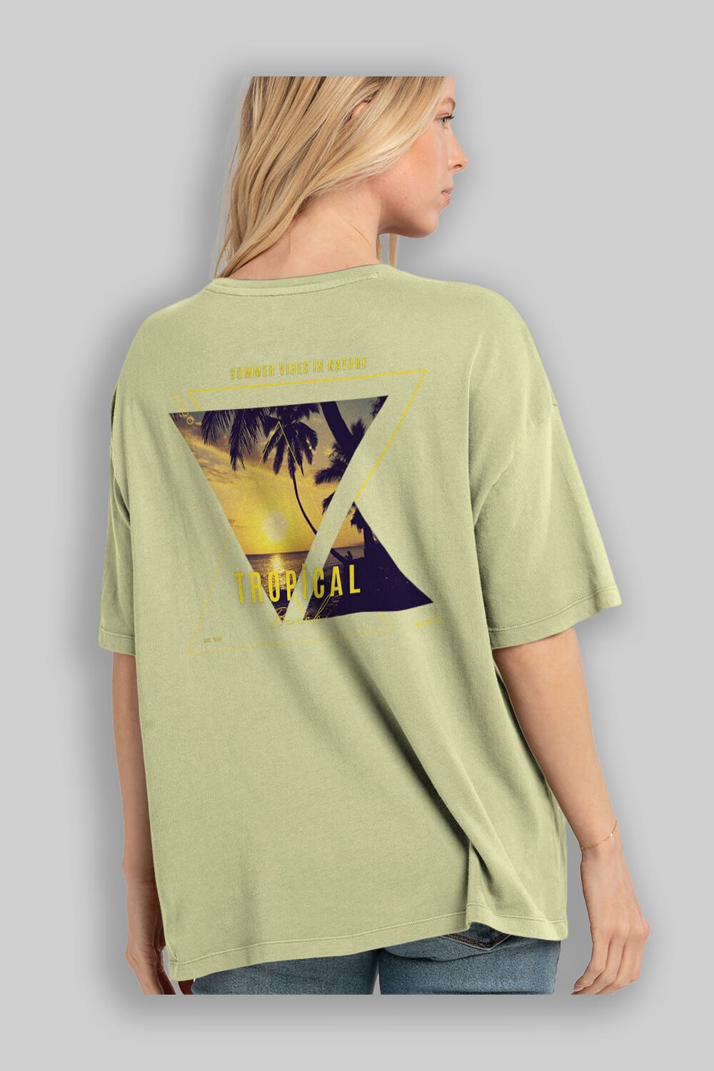 Summer Vibes Yazılı Arka Baskılı Oversize t-shirt Erkek Kadın Unisex