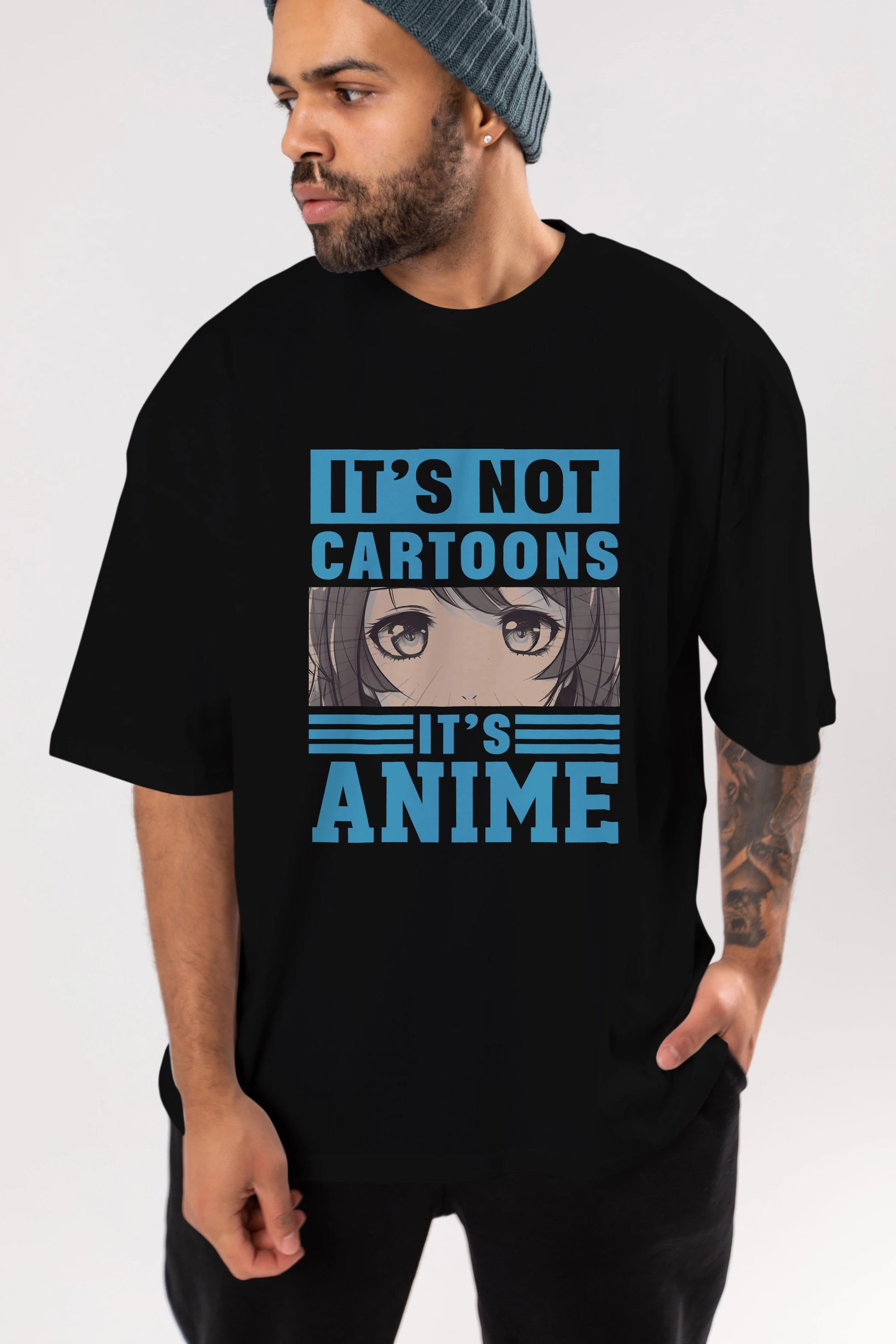 Its Anime Anime Ön Baskılı Oversize t-shirt Erkek Kadın Unisex
