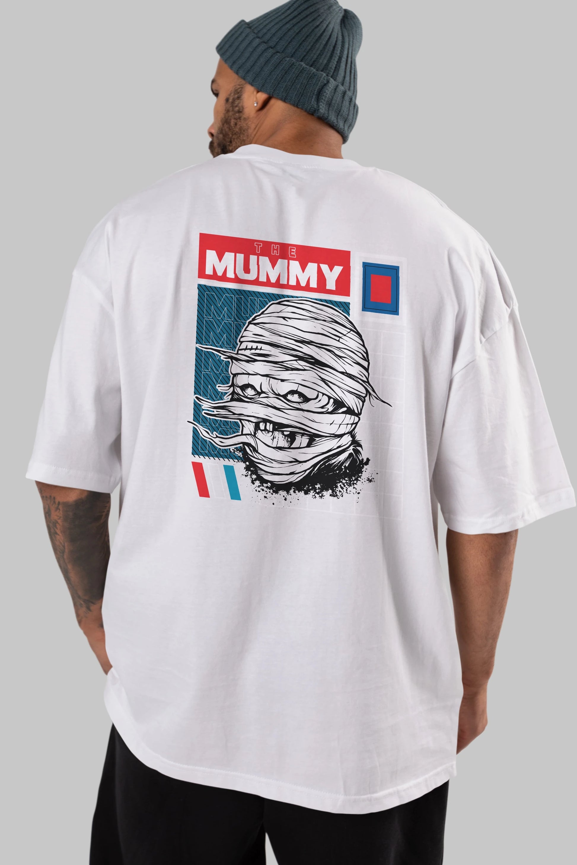 The Mummy Arka Baskılı Oversize t-shirt Erkek Kadın Unisex