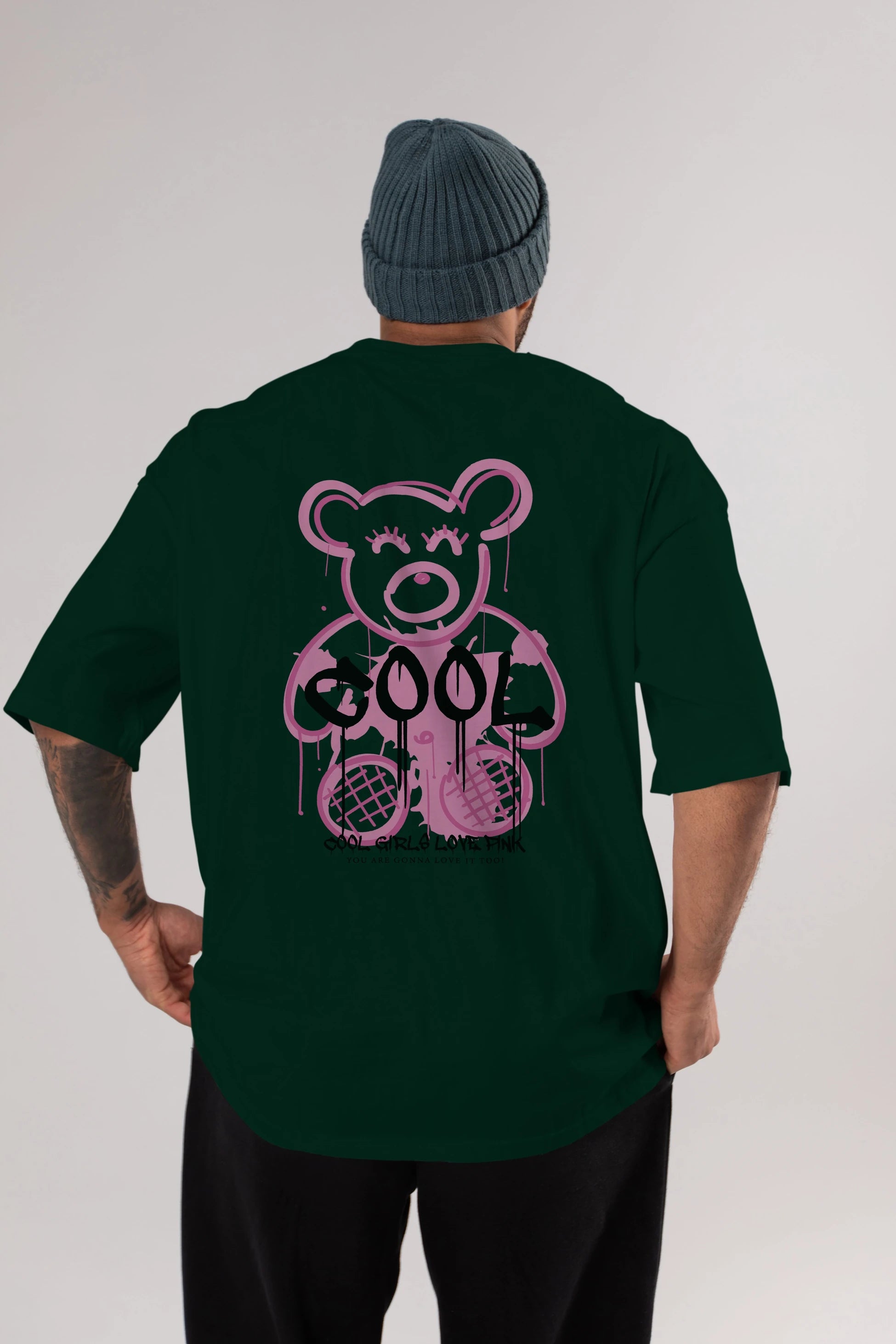 Cool Bear Arka Baskılı Oversize t-shirt Erkek Kadın Unisex