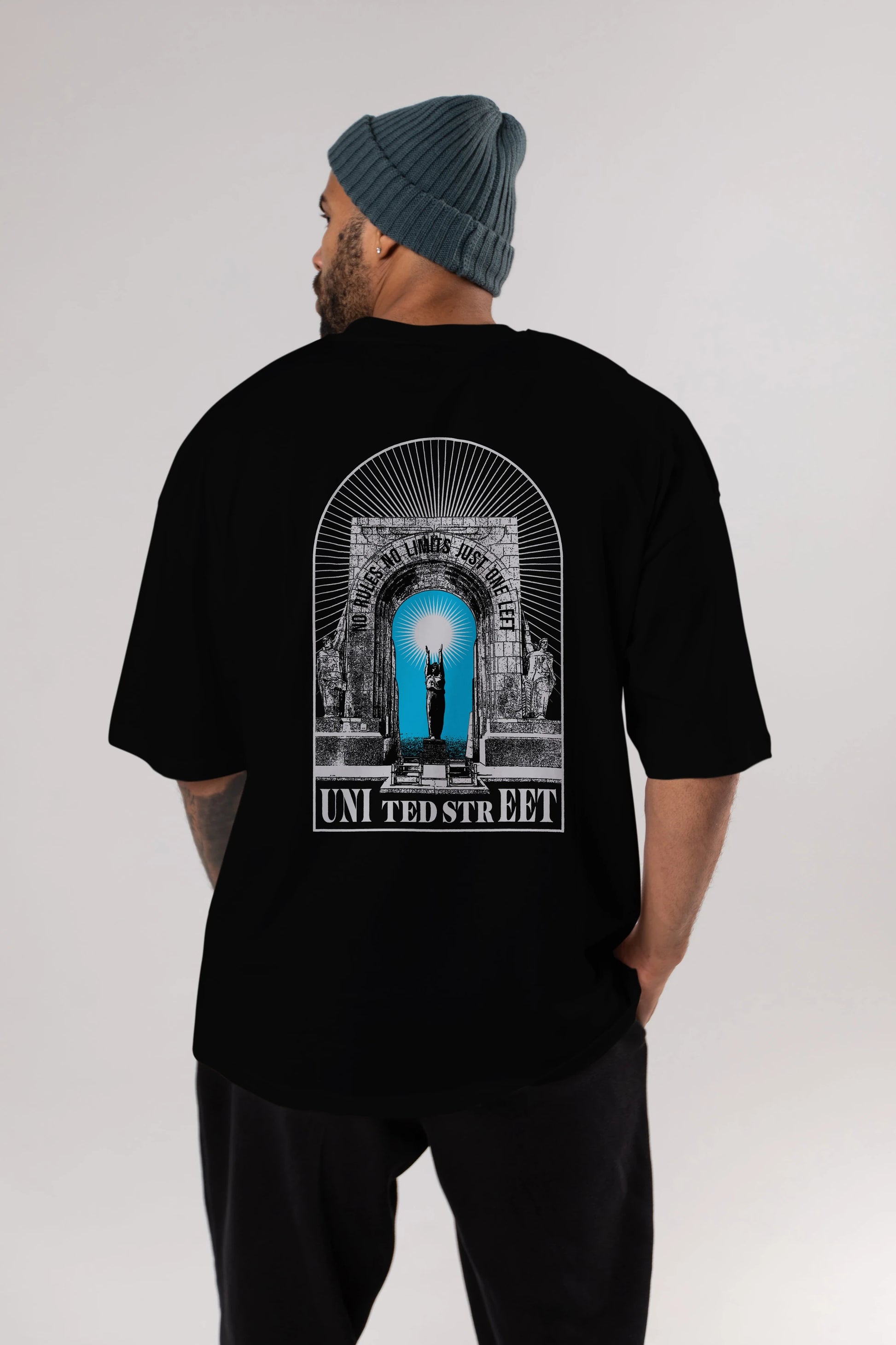 No Rules No Limits Arka Baskılı Oversize t-shirt Erkek Kadın Unisex