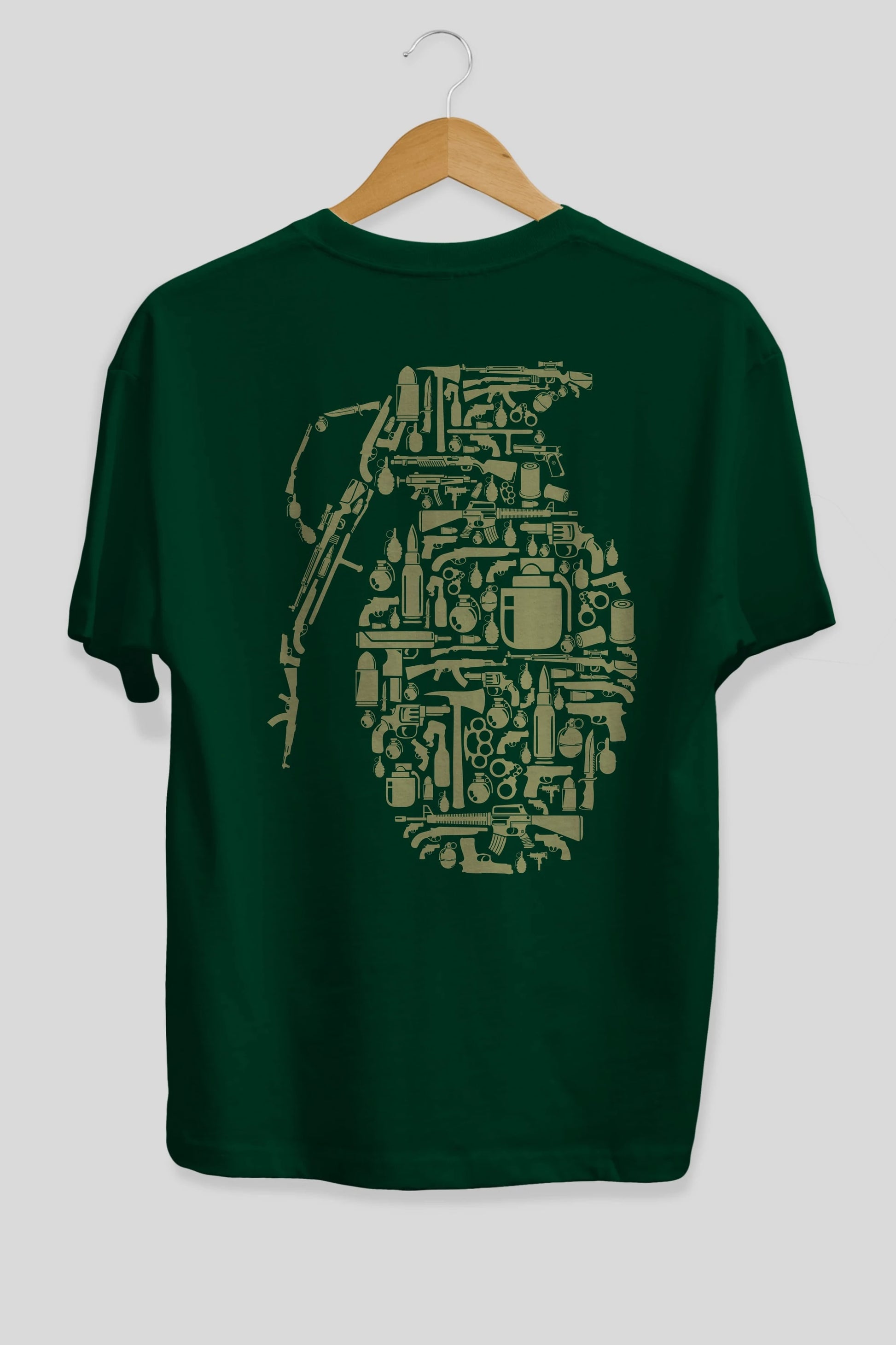 Grenade Arka Baskılı Oversize t-shirt %100 pamuk Erkek Kadın Unisex